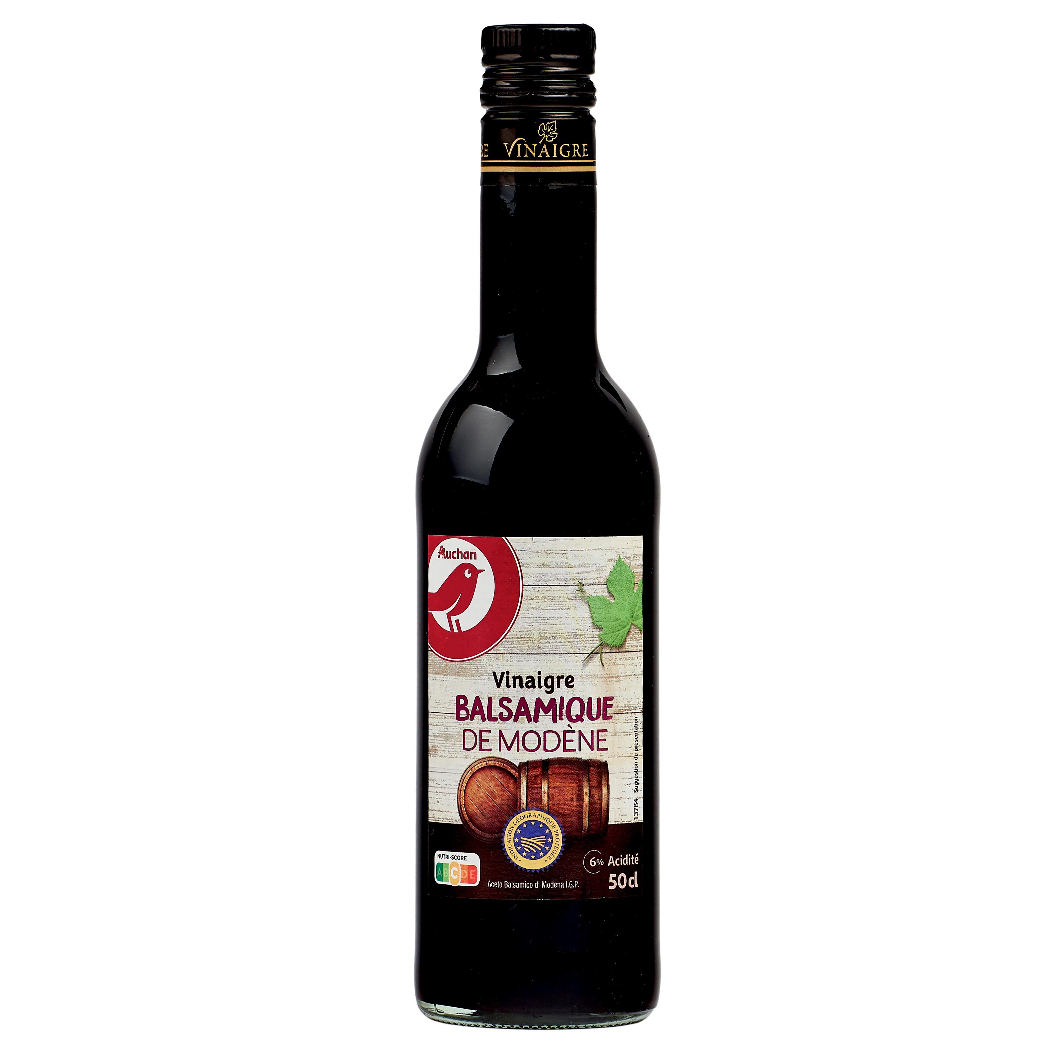 Voir la diapositive 2 : AUCHAN Vinaigre balsamique de Modène IGP 6% d'acidité 50cl