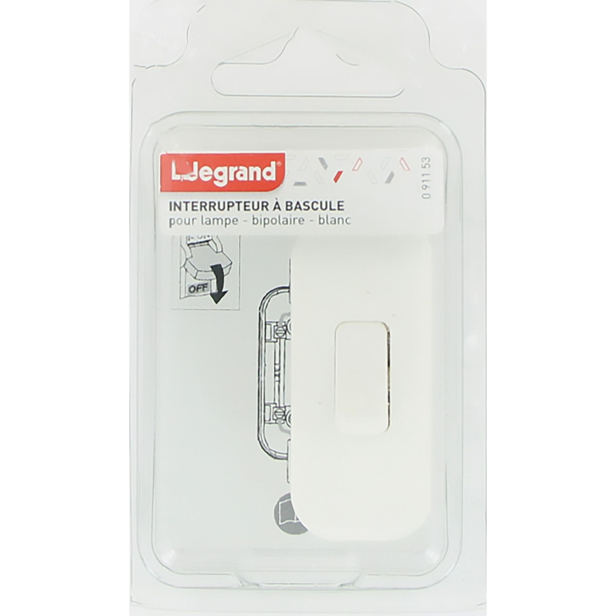 Interrupteur lampe 2A blanc