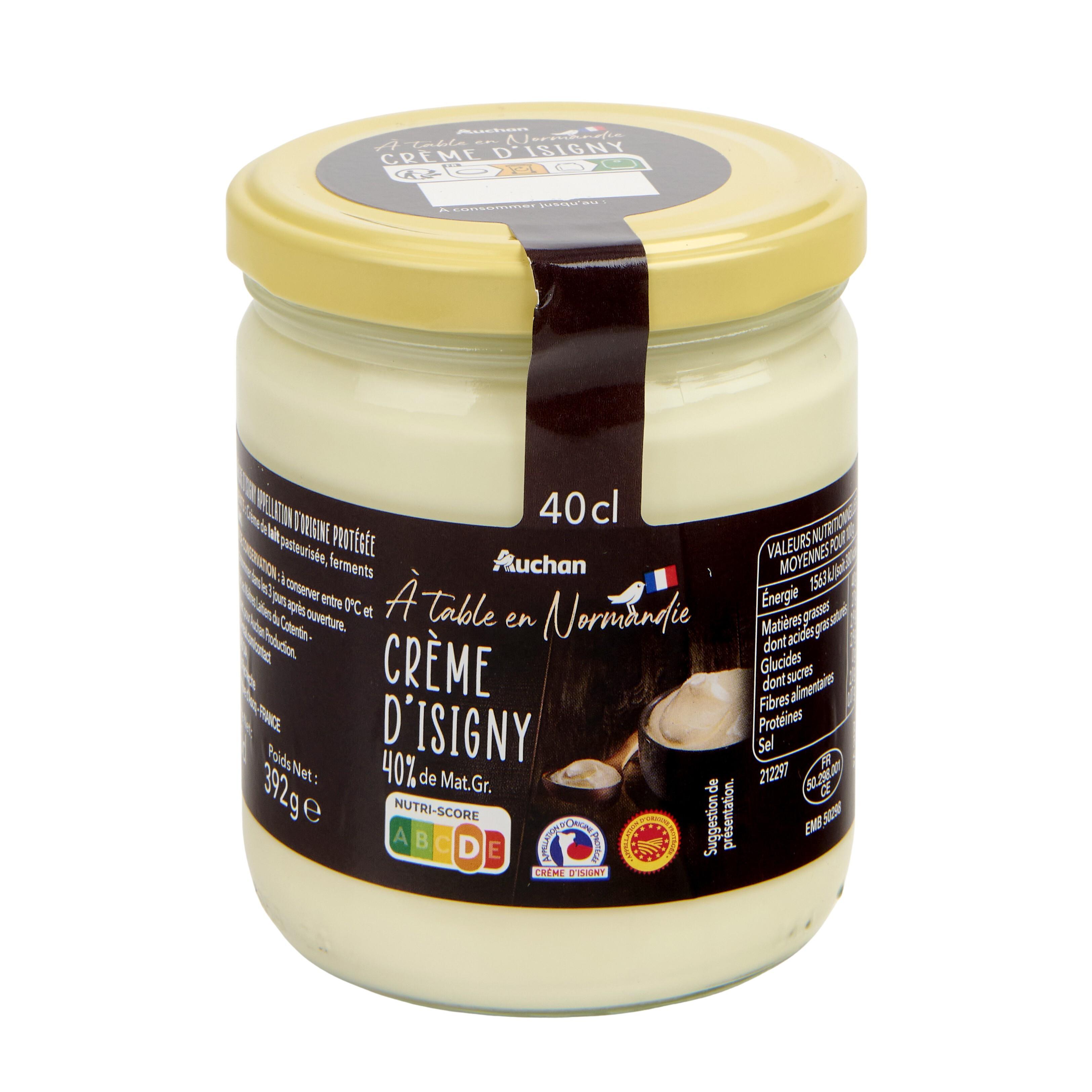 Voir la diapositive 4 : AUCHAN TERROIR Crème fraîche d'Isigny 40%MG 392g