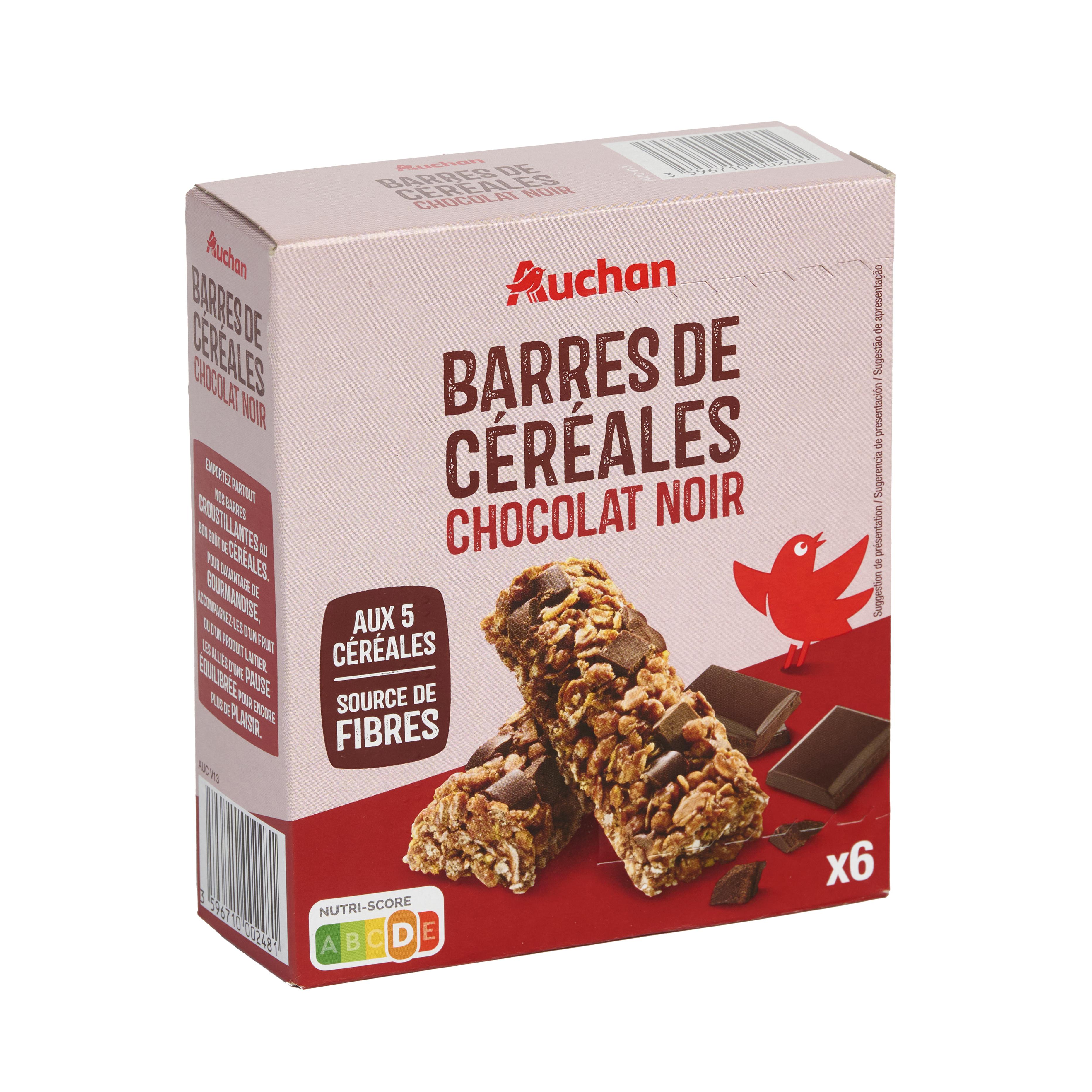 Voir la diapositive 5 : AUCHAN Crousti barres de céréales au chocolat noir 6 barres 126g