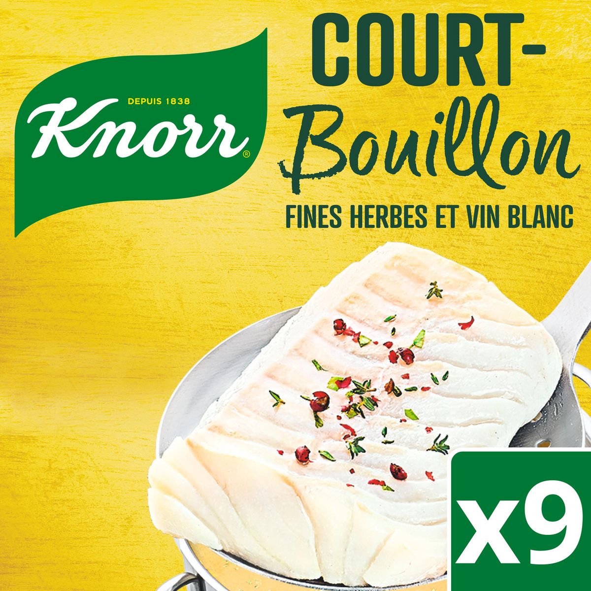 KNORR Court-bouillon fines herbes et vin blanc 9 tablettes 107g