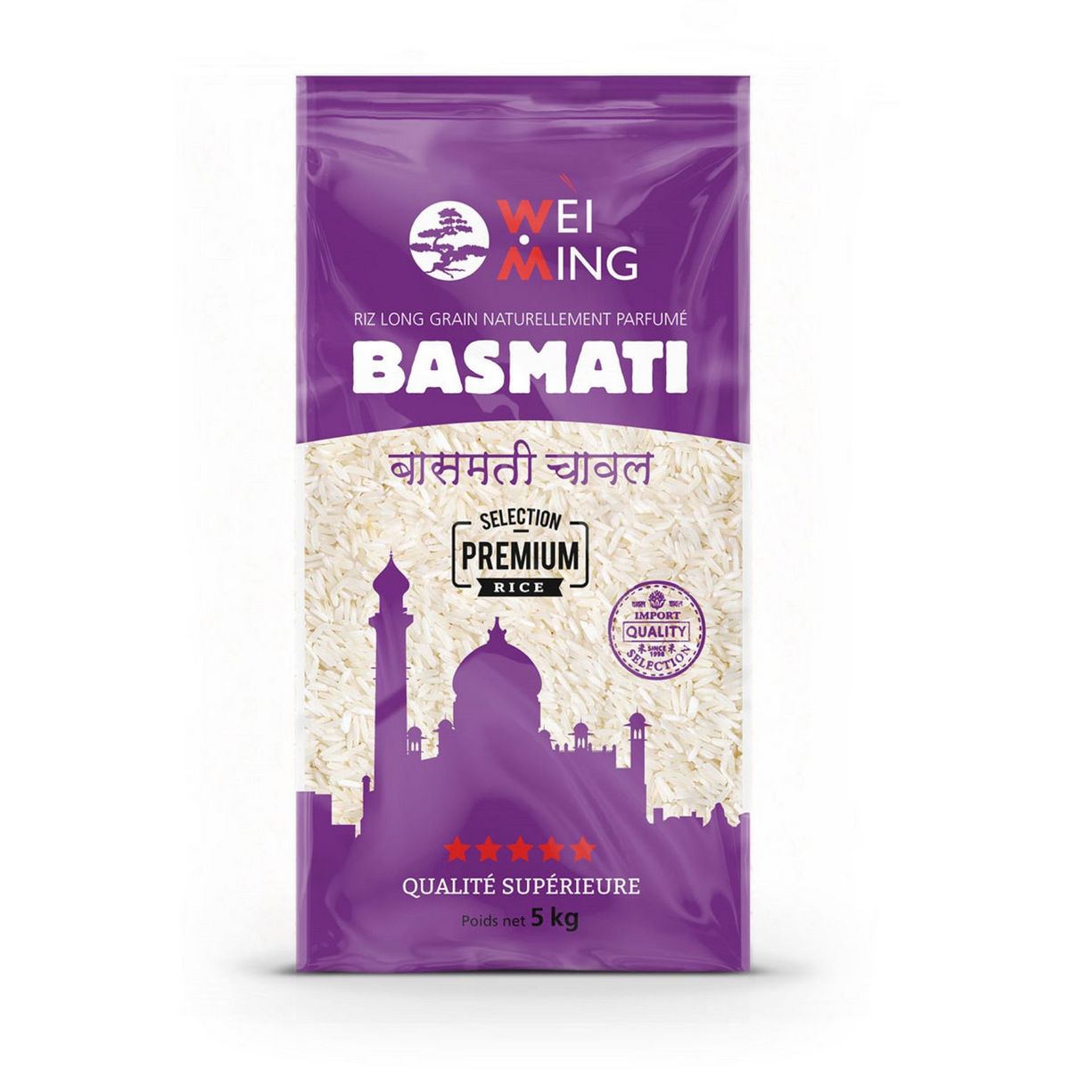 WEI MING Riz long basmati 5kg