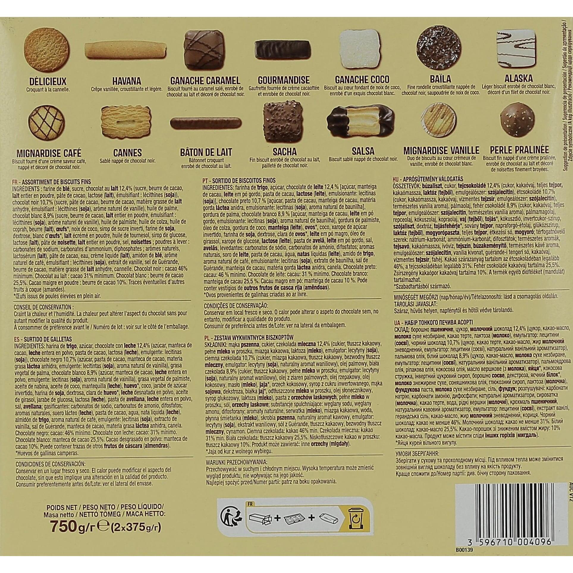 Voir la diapositive 5 : AUCHAN Assortiment de biscuits fins au chocolat belge 80 biscuits