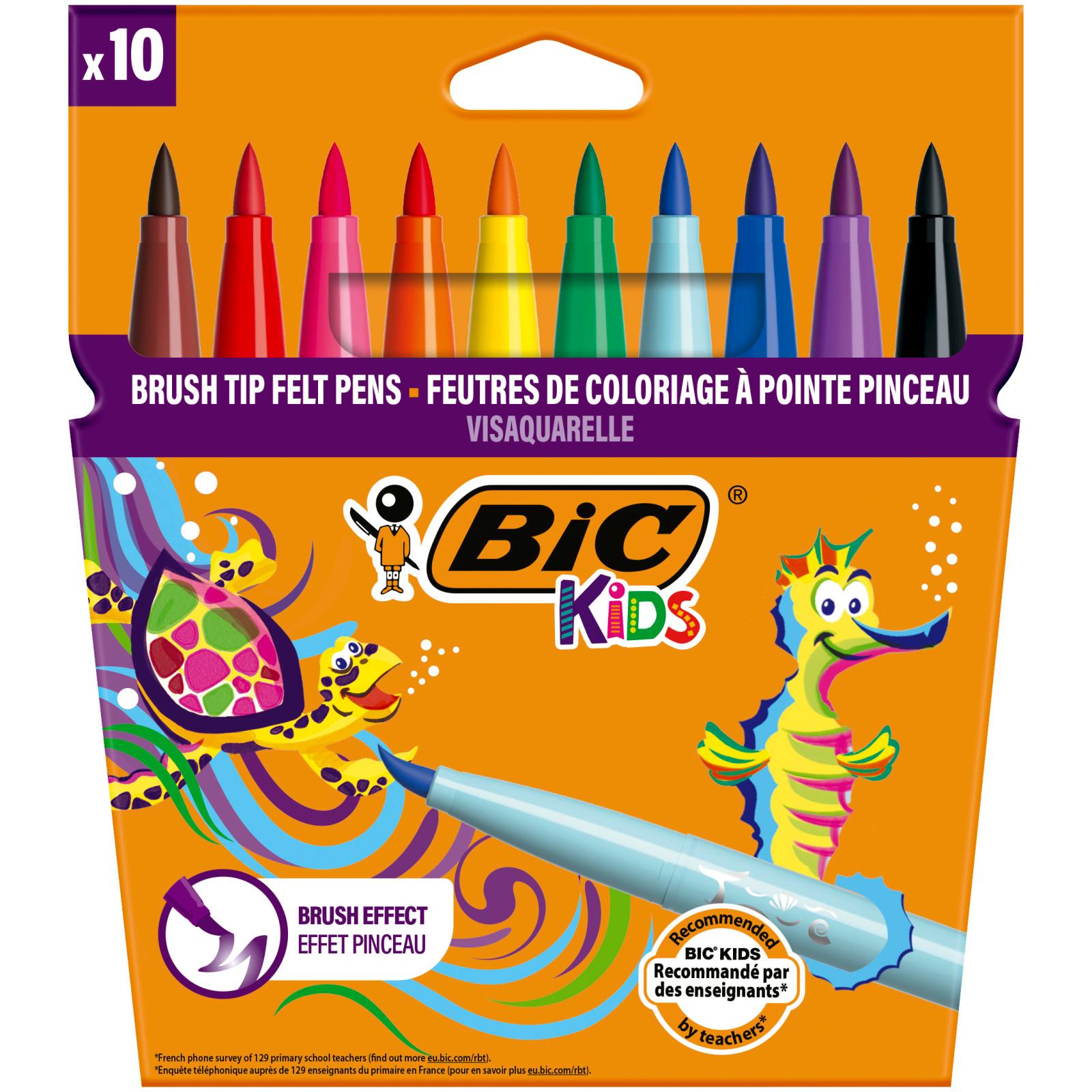 BIC Feutres x10 Visaquarelle Pointe pinceau