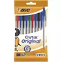 BIC Lot de 10 stylos bille pointe moyenne coloris assortis CRISTAL ORIGINAL