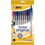 BIC Lot de 10 stylos bille pointe moyenne coloris assortis CRISTAL ORIGINAL