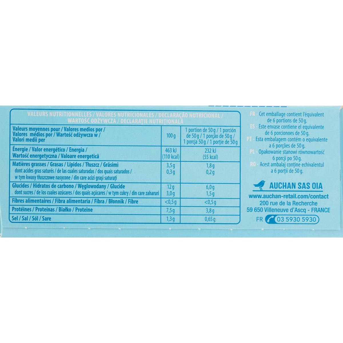 AUCHAN Bâtons de surimi 18 pièces 300g