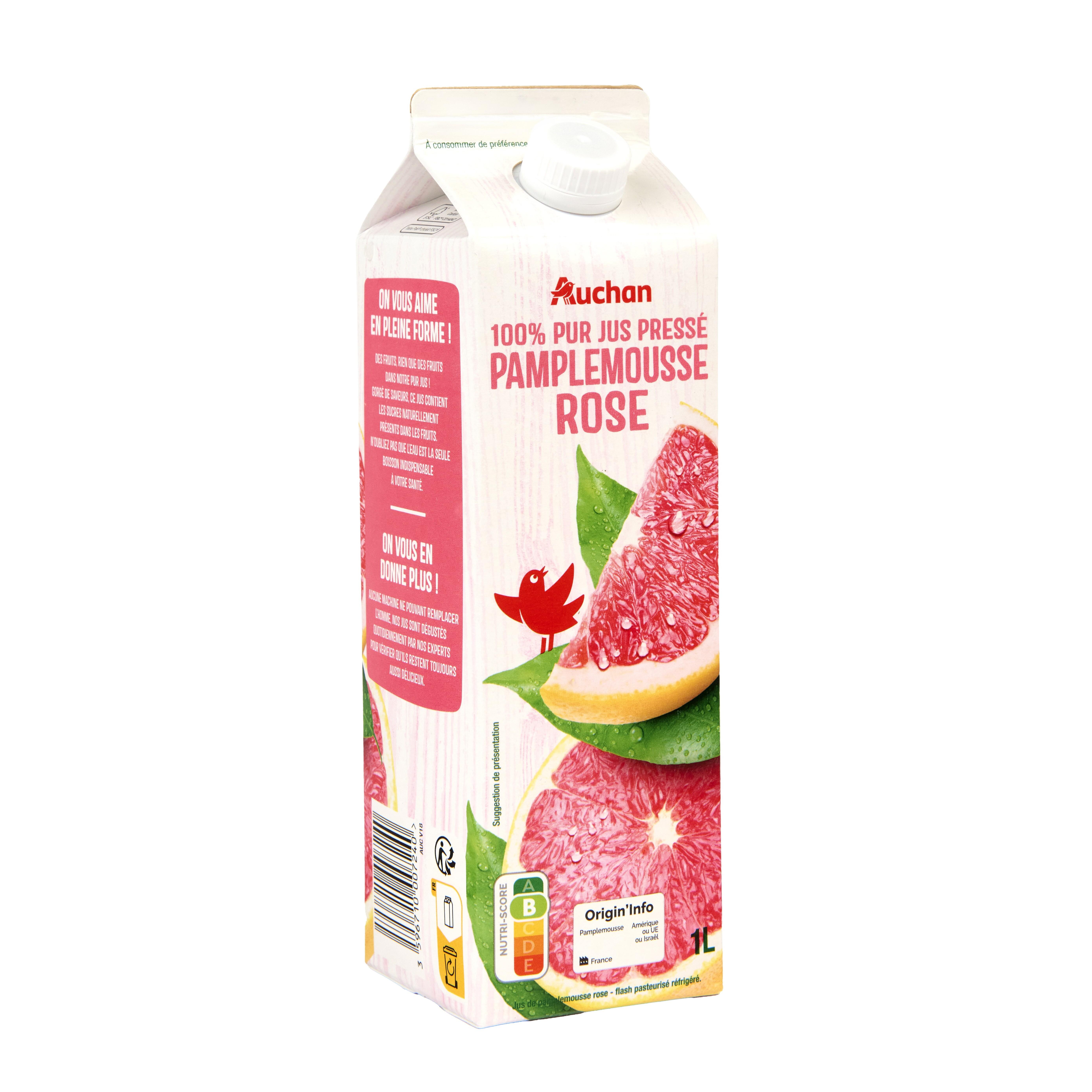 Voir la diapositive 4 : AUCHAN Pur jus de pamplemousses 1L