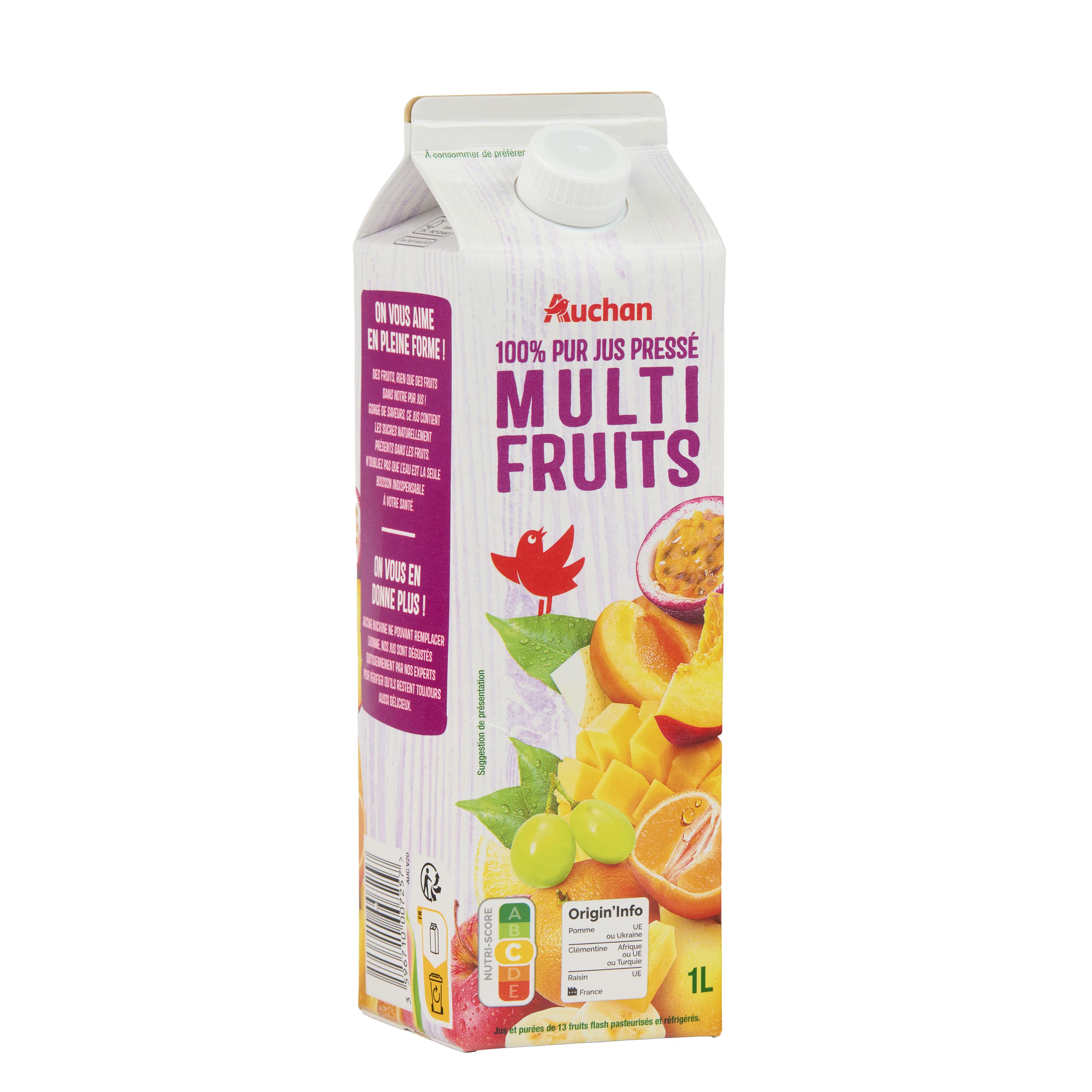 Voir la diapositive 2 : AUCHAN Jus multifruits 1L
