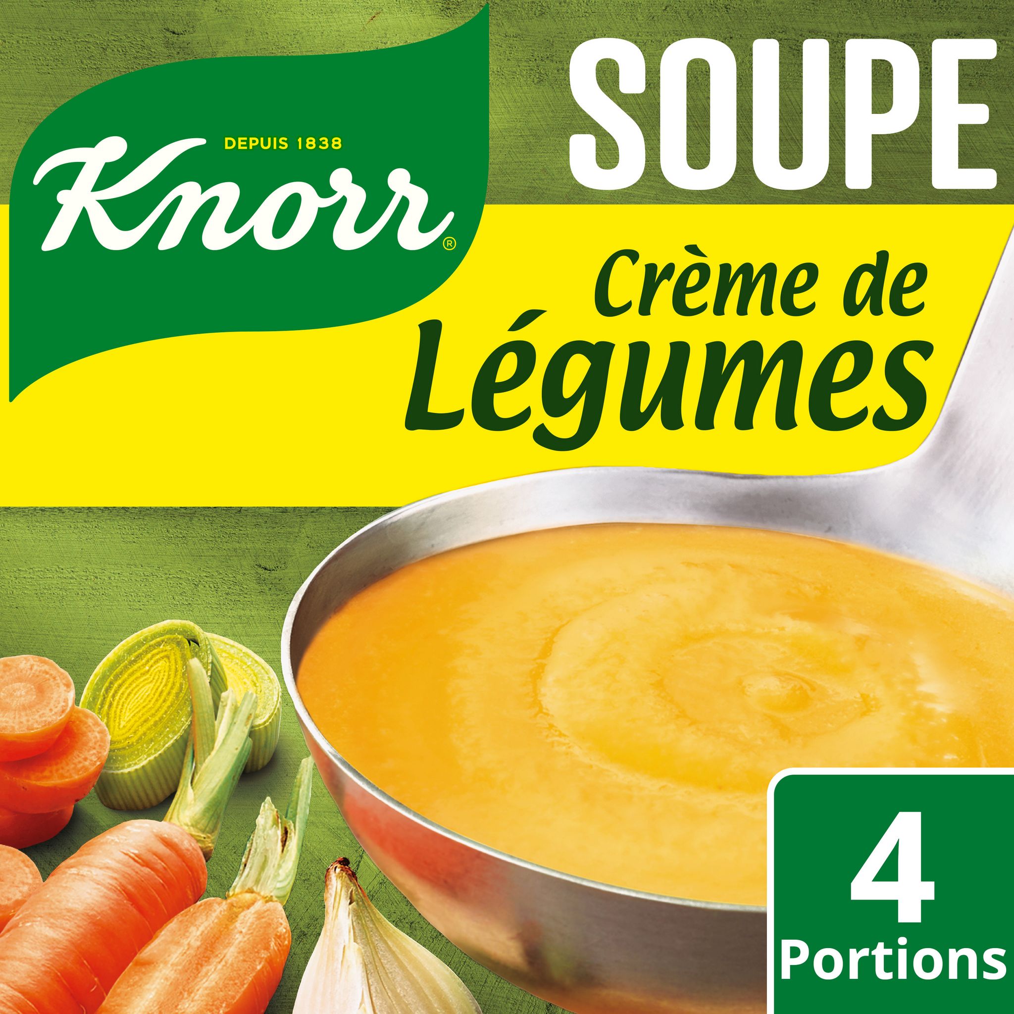 Voir la diapositive 1 : KNORR Soupe déshydraté crème de légumes 4 parts 112g