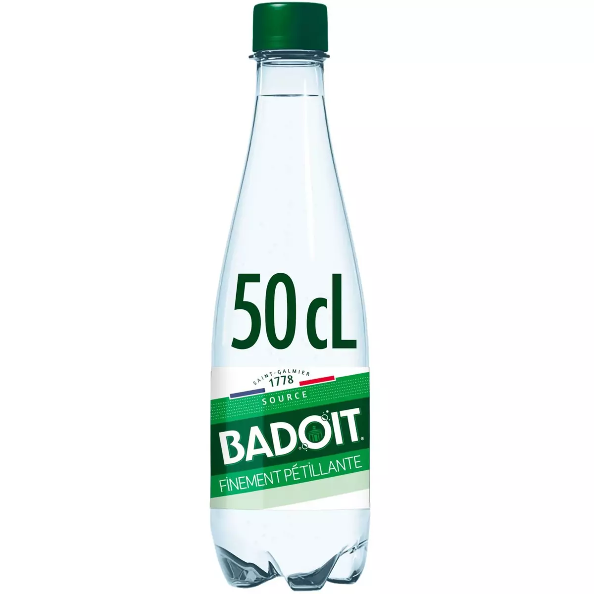 BADOIT Eau minérale gazeuse verte finement pétillante bouteille 50cl