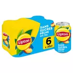 LIPTON Boisson à base de thé zéro sucre saveur pêche boîtes 6x33cl