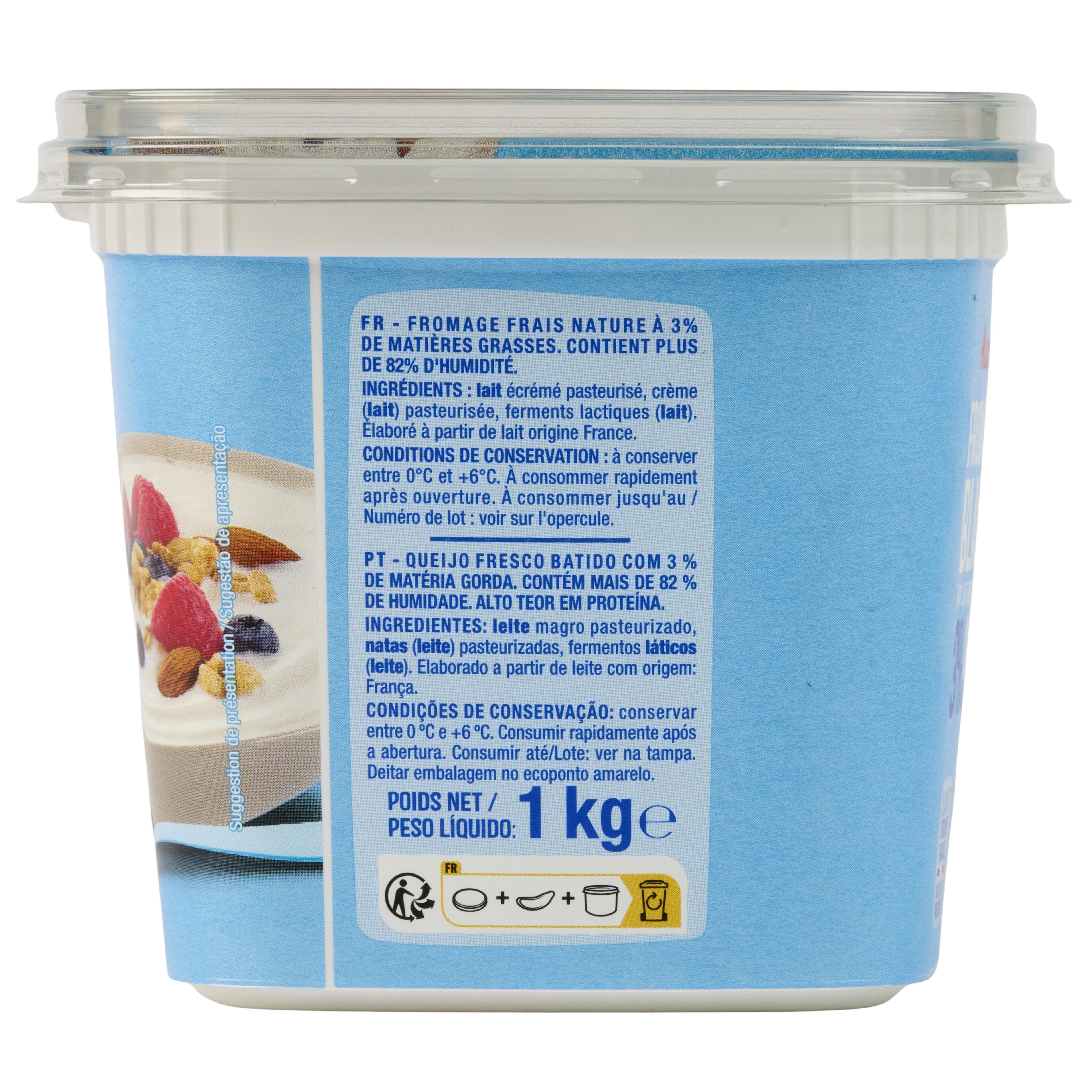 Voir la diapositive 2 : AUCHAN Fromage blanc 3,2% MG 1kg