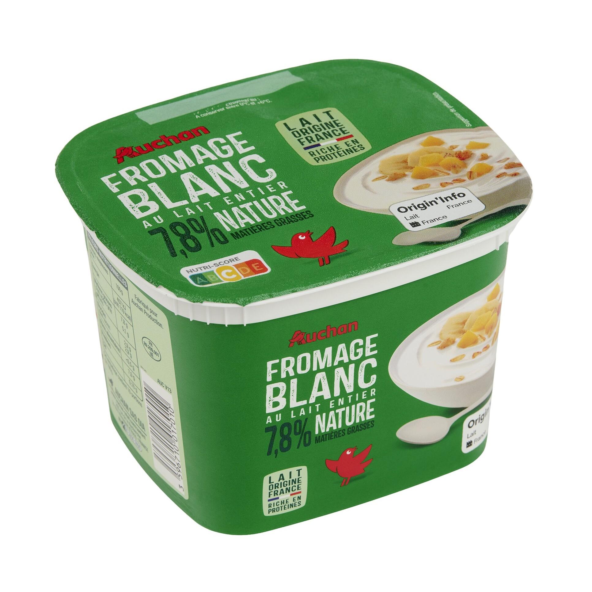 Voir la diapositive 3 : AUCHAN Fromage blanc 7,8% MG 1kg