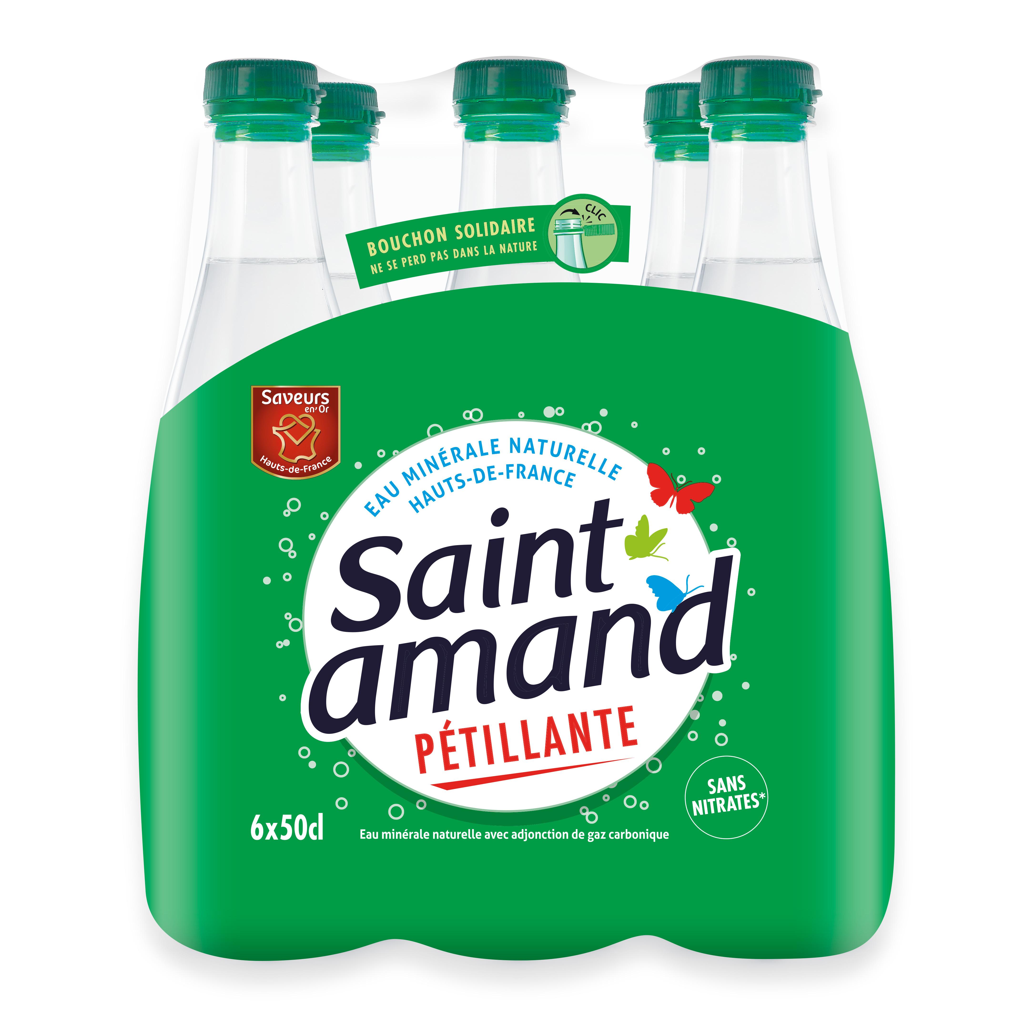 Voir la diapositive 2 : SAINT AMAND Eau minérale naturelle pétillante bouteilles 6x50cl