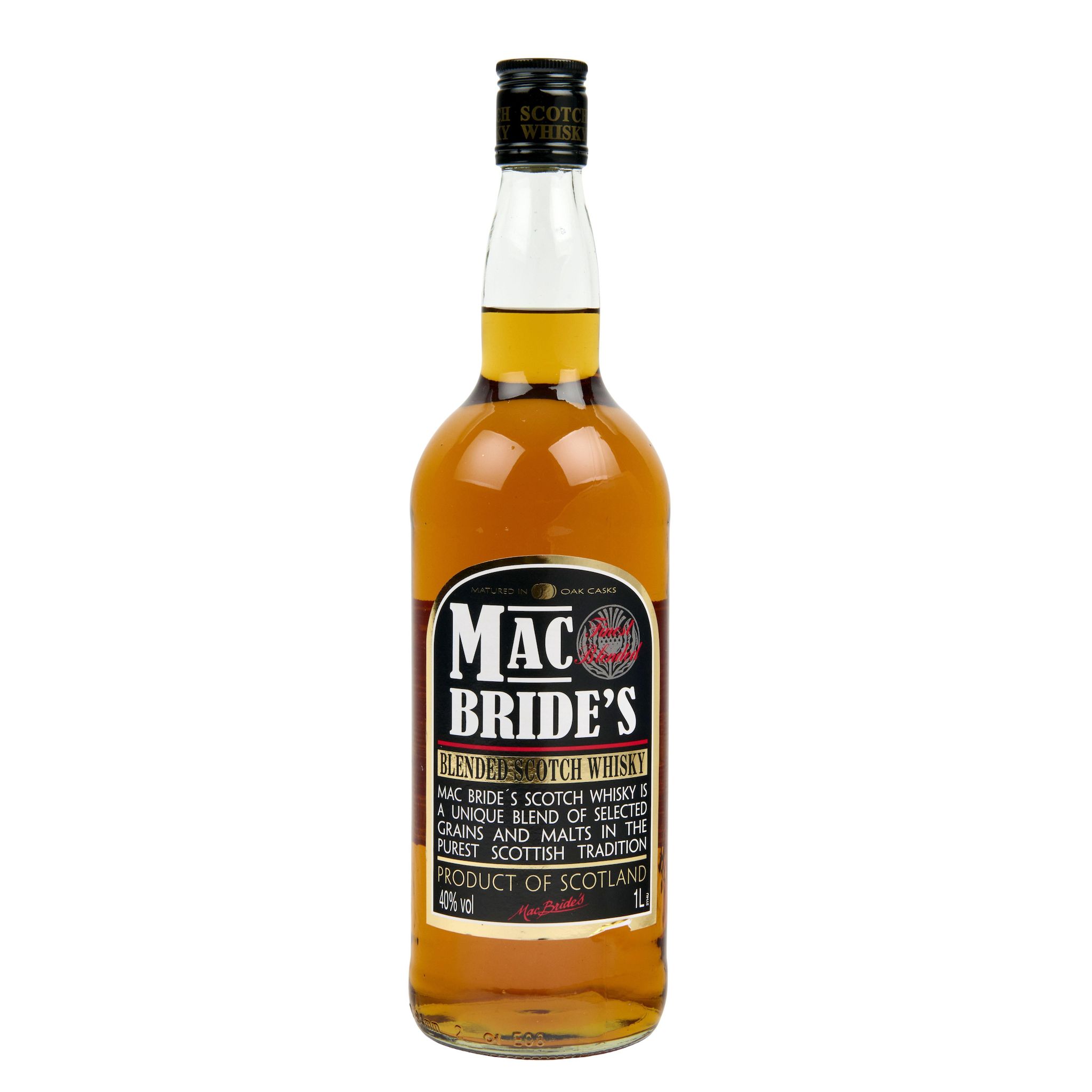 Voir la diapositive 2 : MAC BRIDE'S Scotch whisky écossais blended malt 40% 1l