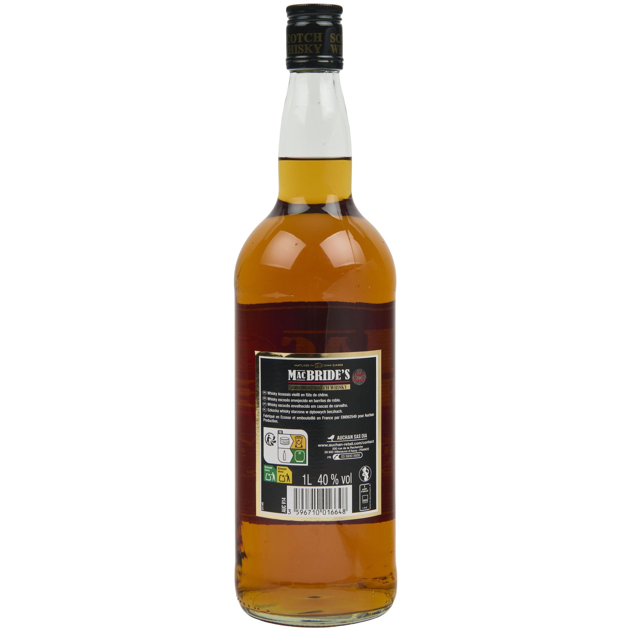 Voir la diapositive 3 : MAC BRIDE'S Scotch whisky écossais blended malt 40% 1l