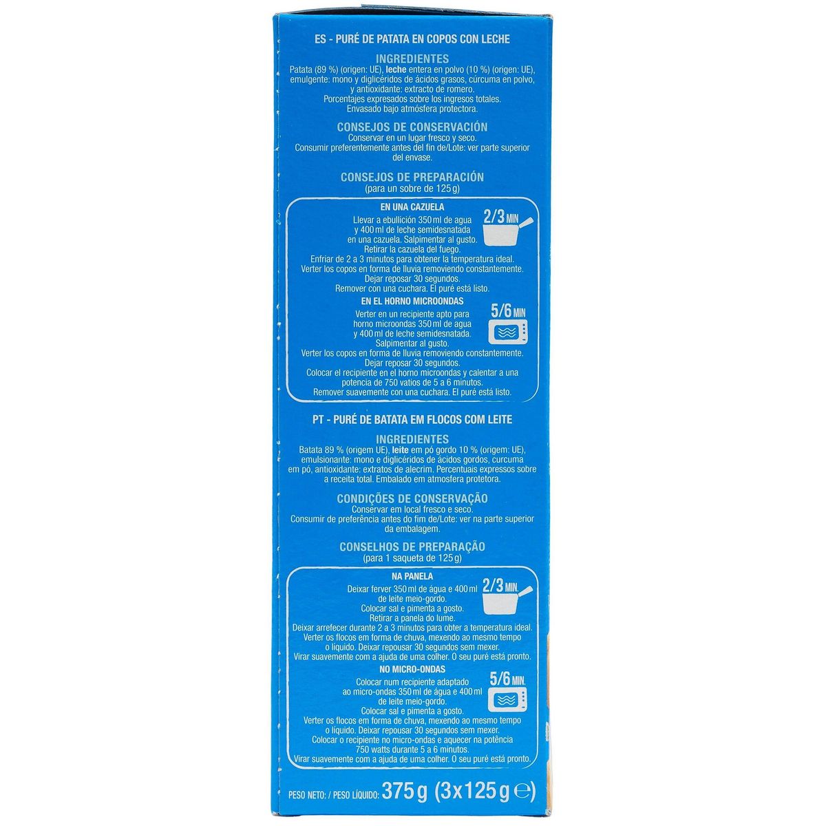 AUCHAN Purée au lait 3 sachets 375g