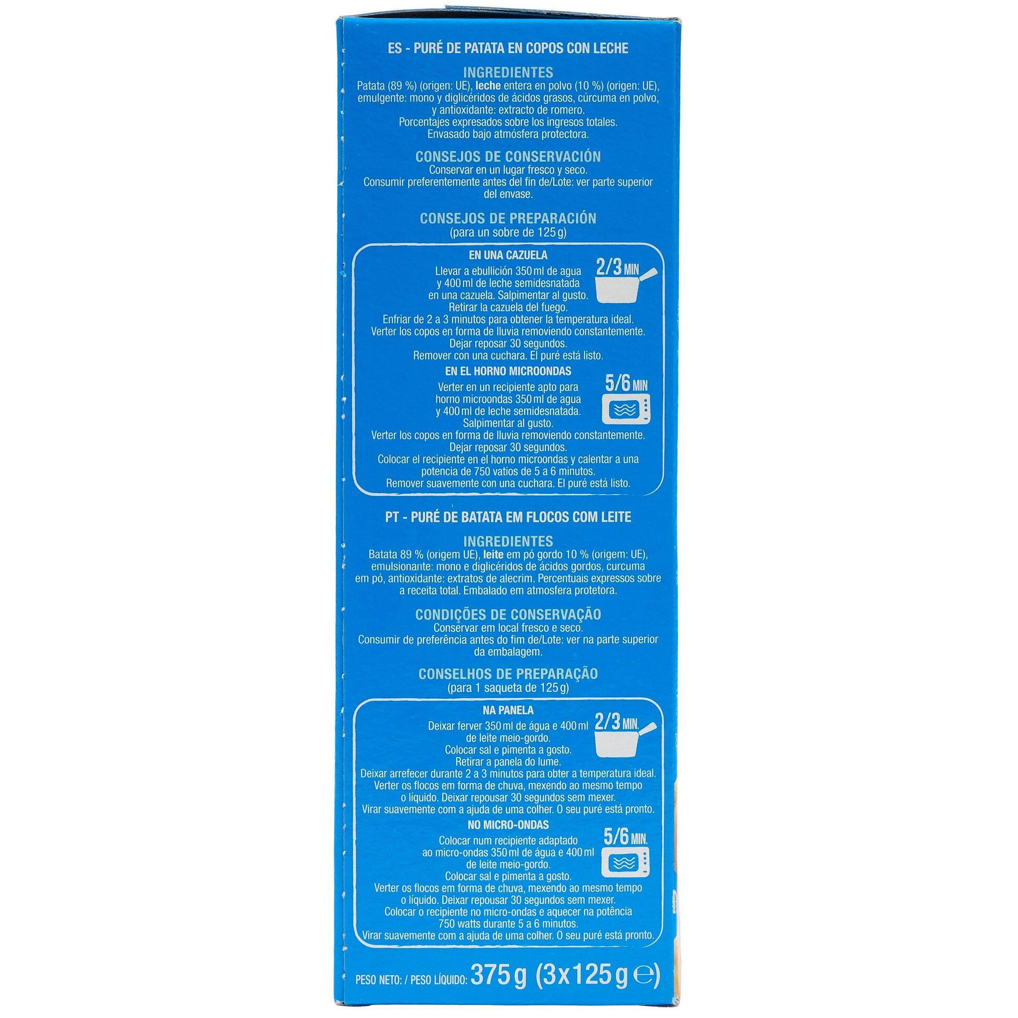 Voir la diapositive 3 : AUCHAN Purée au lait 3 sachets 375g