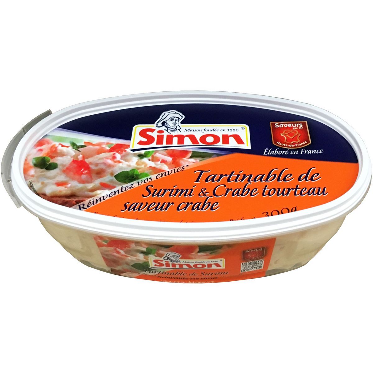 SIMON Tartinable de surimi et crabe Saveur en Or 300g
