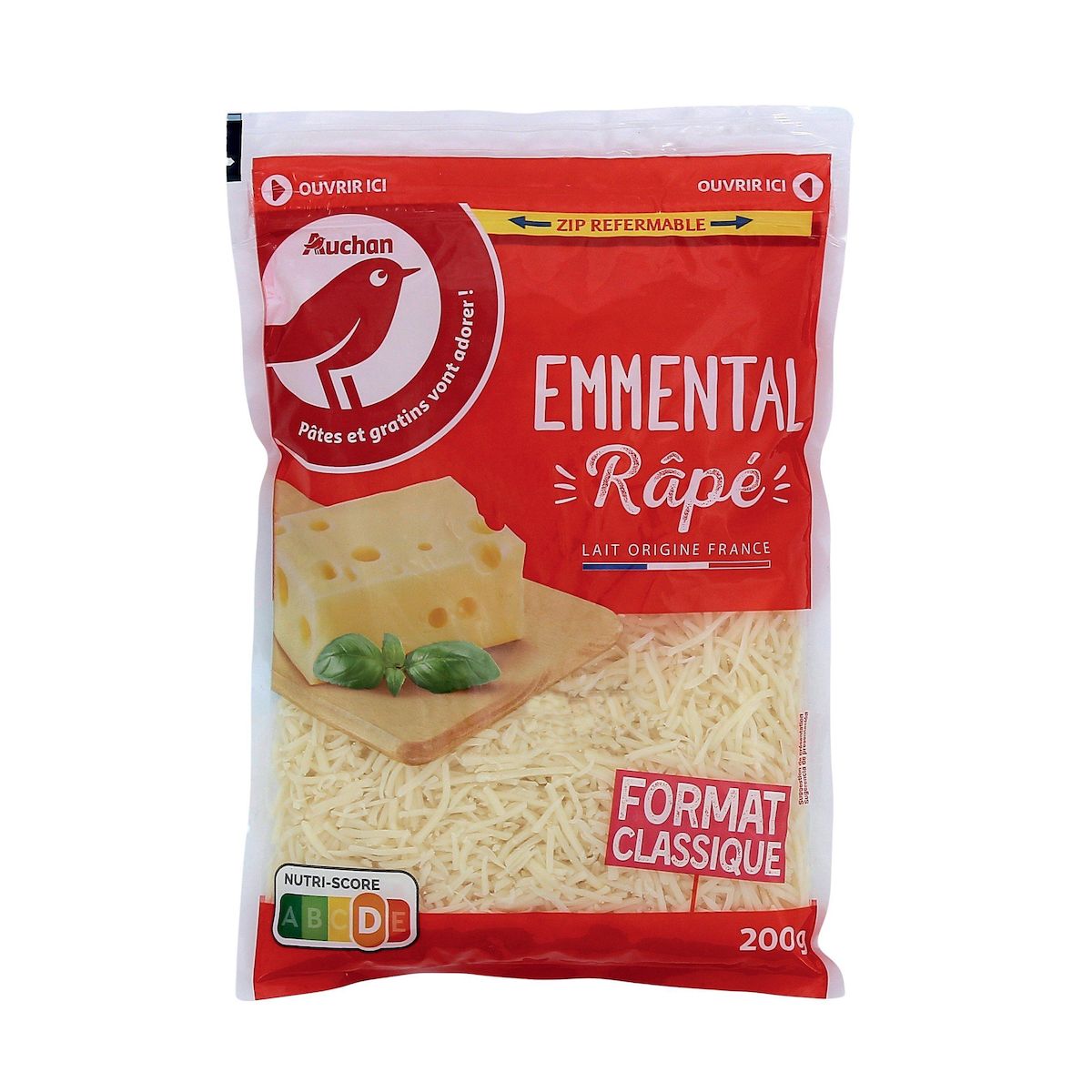 AUCHAN Emmental râpé français 200g