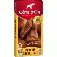 Tablette de chocolat maître chocolatier double lait LOT DE 2, Lindt (2 x  100 g)