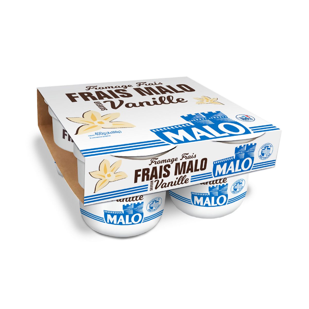 MALO Fromage frais saveur vanille 40% MG 4x100g