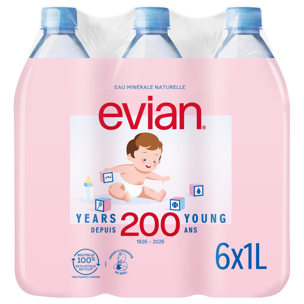 EVIAN Eau minérale naturelle plate 6x1l