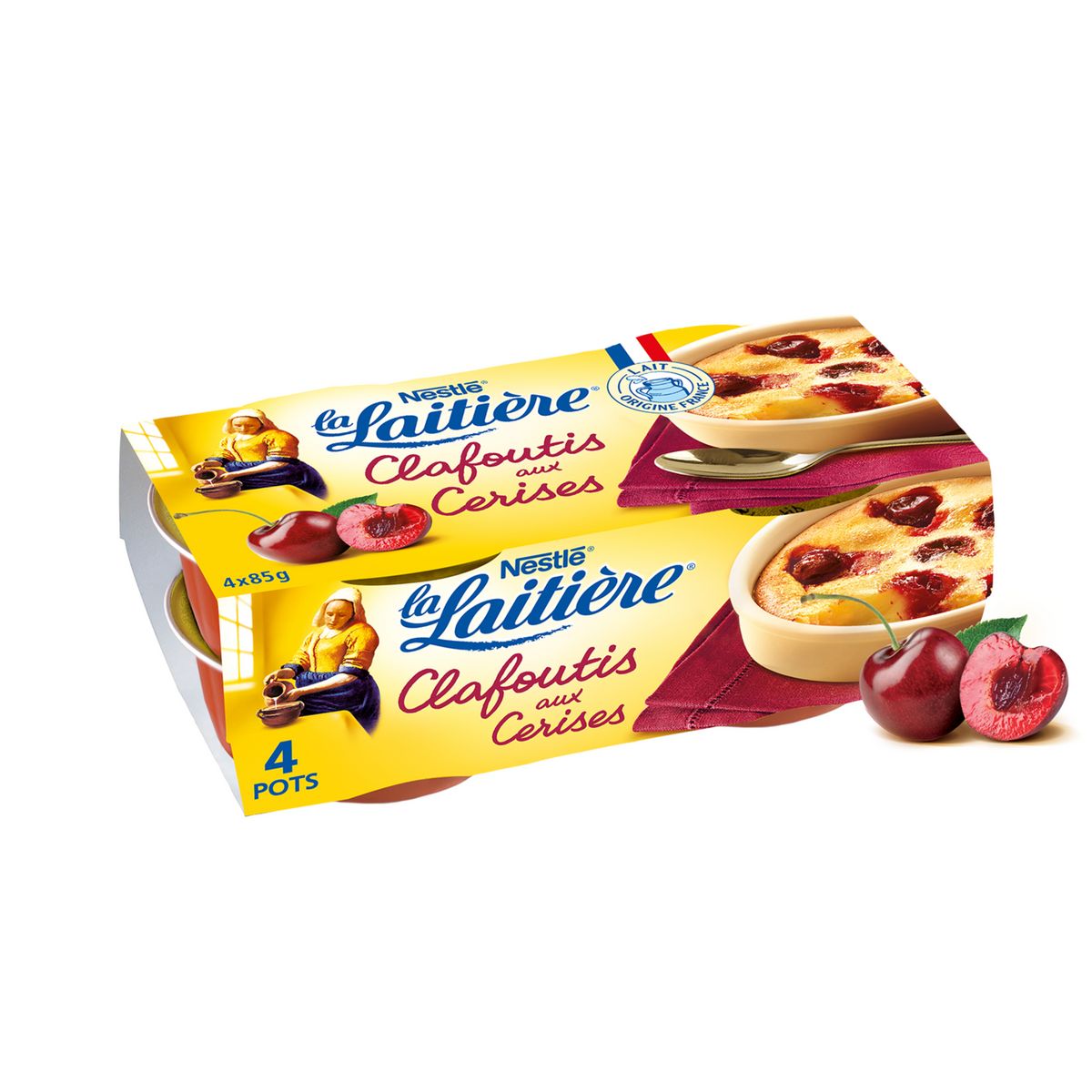 LA LAITIERE Dessert pâtissier clafoutis aux cerises 4x85g