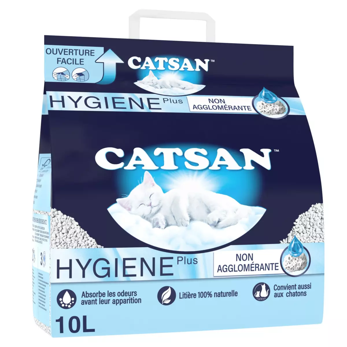 CATSAN Litière minérale hygiène plus non agglomérante pour chat 10l