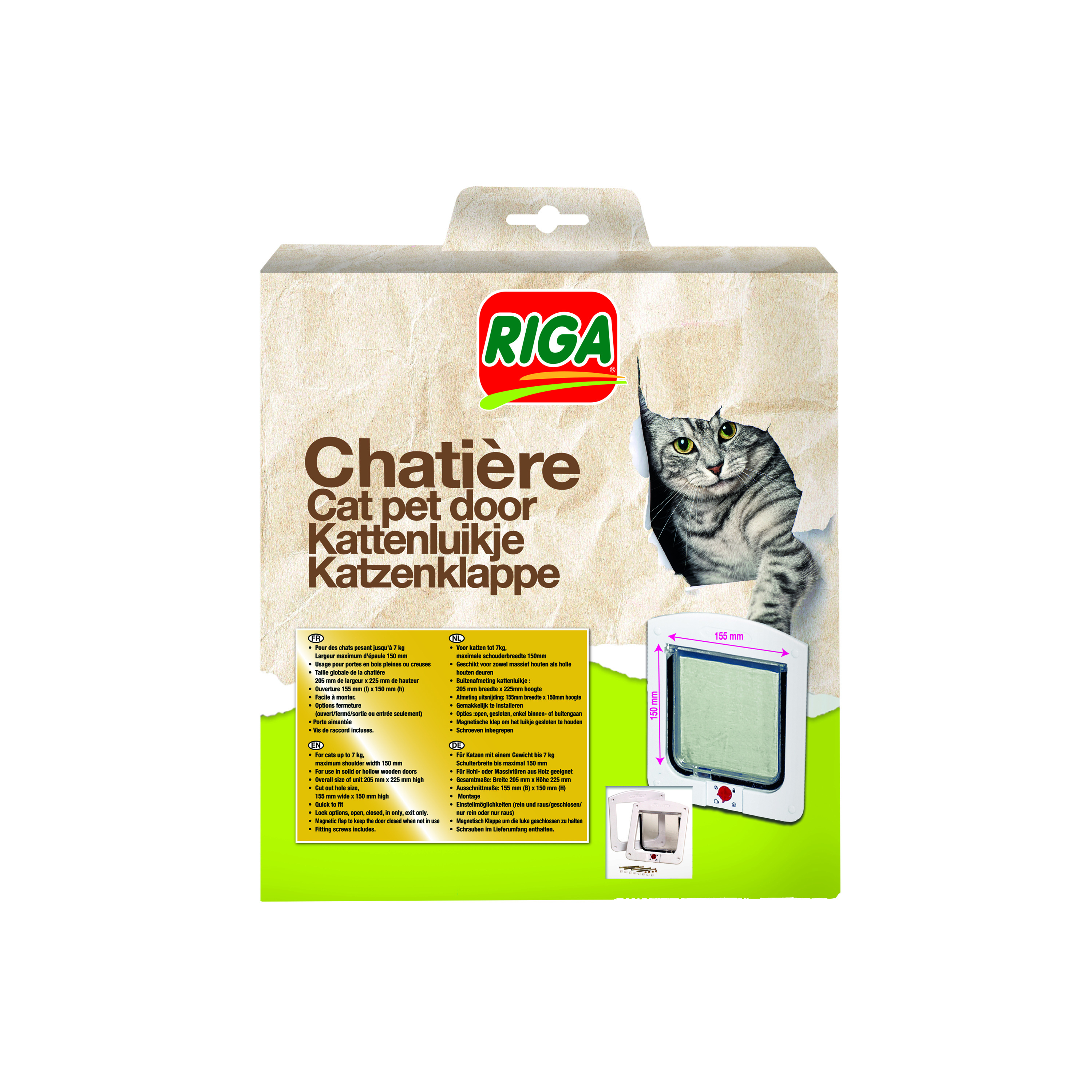 RIGA Chatière pour chat 1 pièce