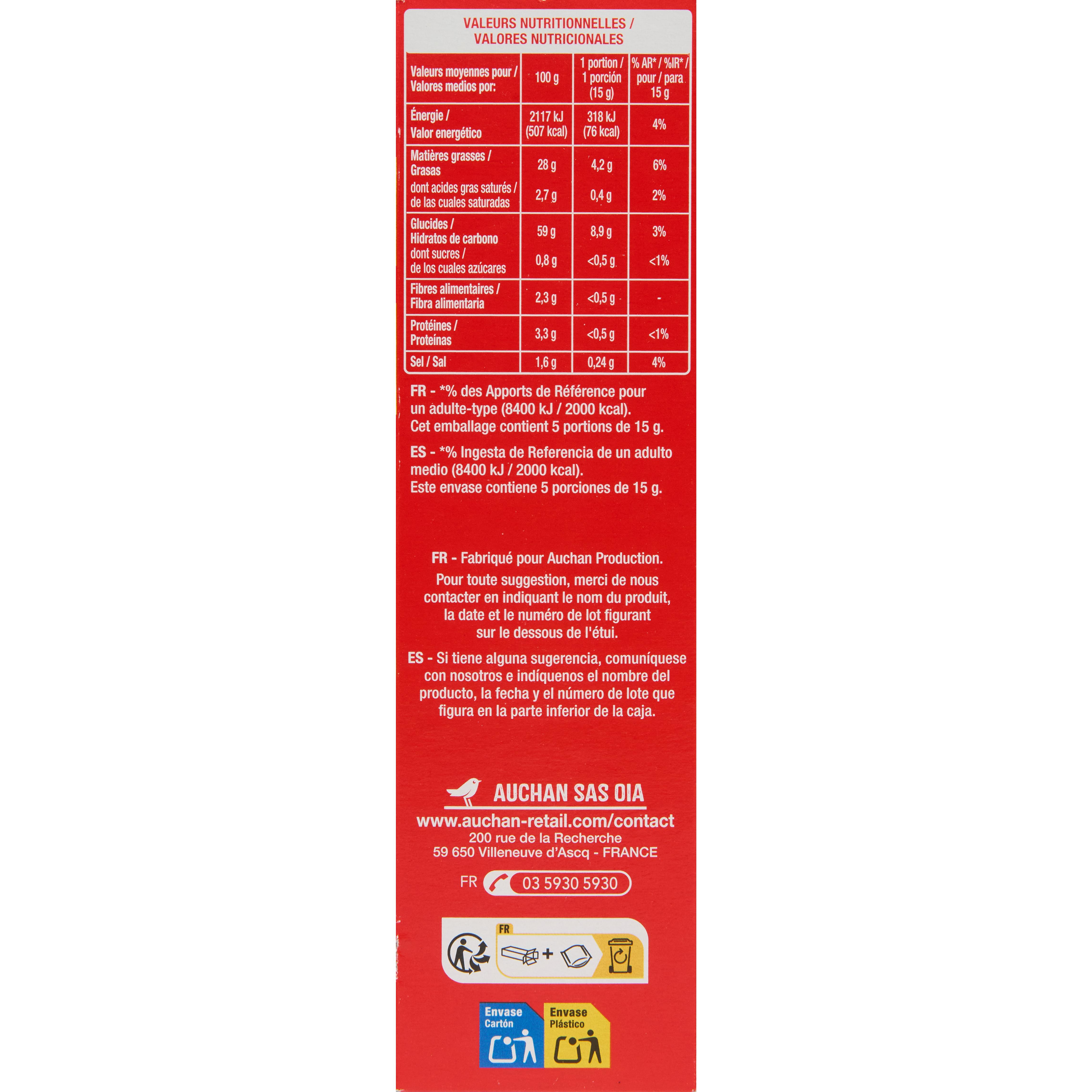 Voir la diapositive 3 : AUCHAN Pétales salés 75g