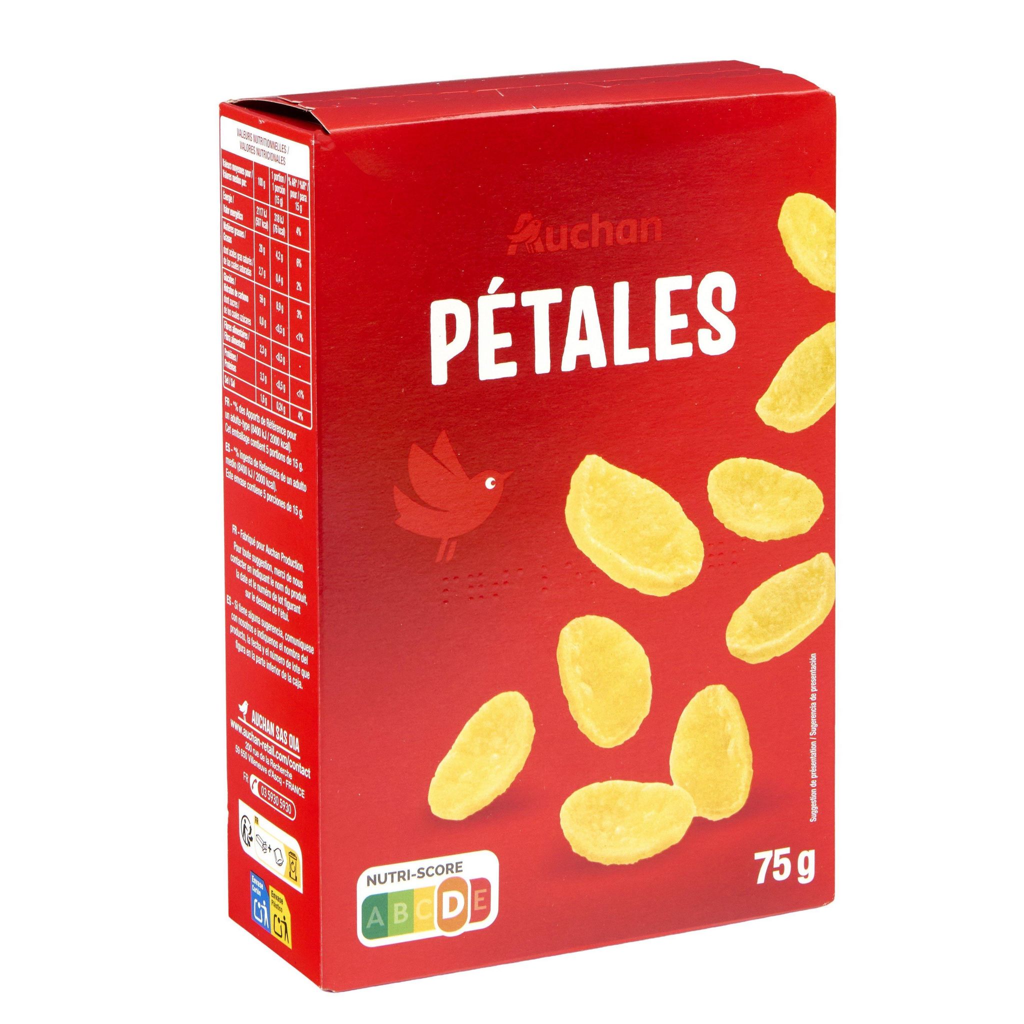 Voir la diapositive 4 : AUCHAN Pétales salés 75g