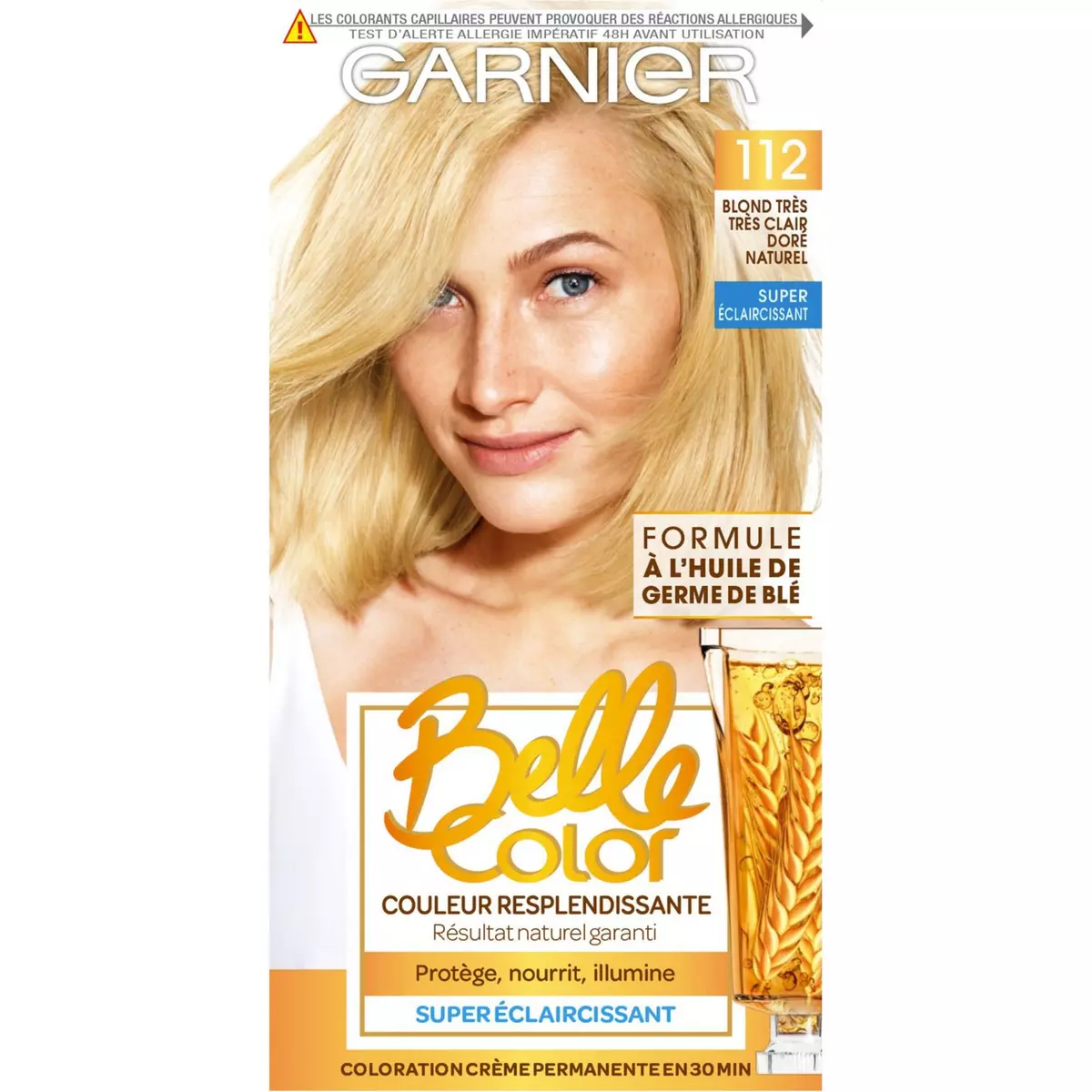 GARNIER Belle color coloration permanente 112 blond très clair doré naturel 3 produits 1 kit