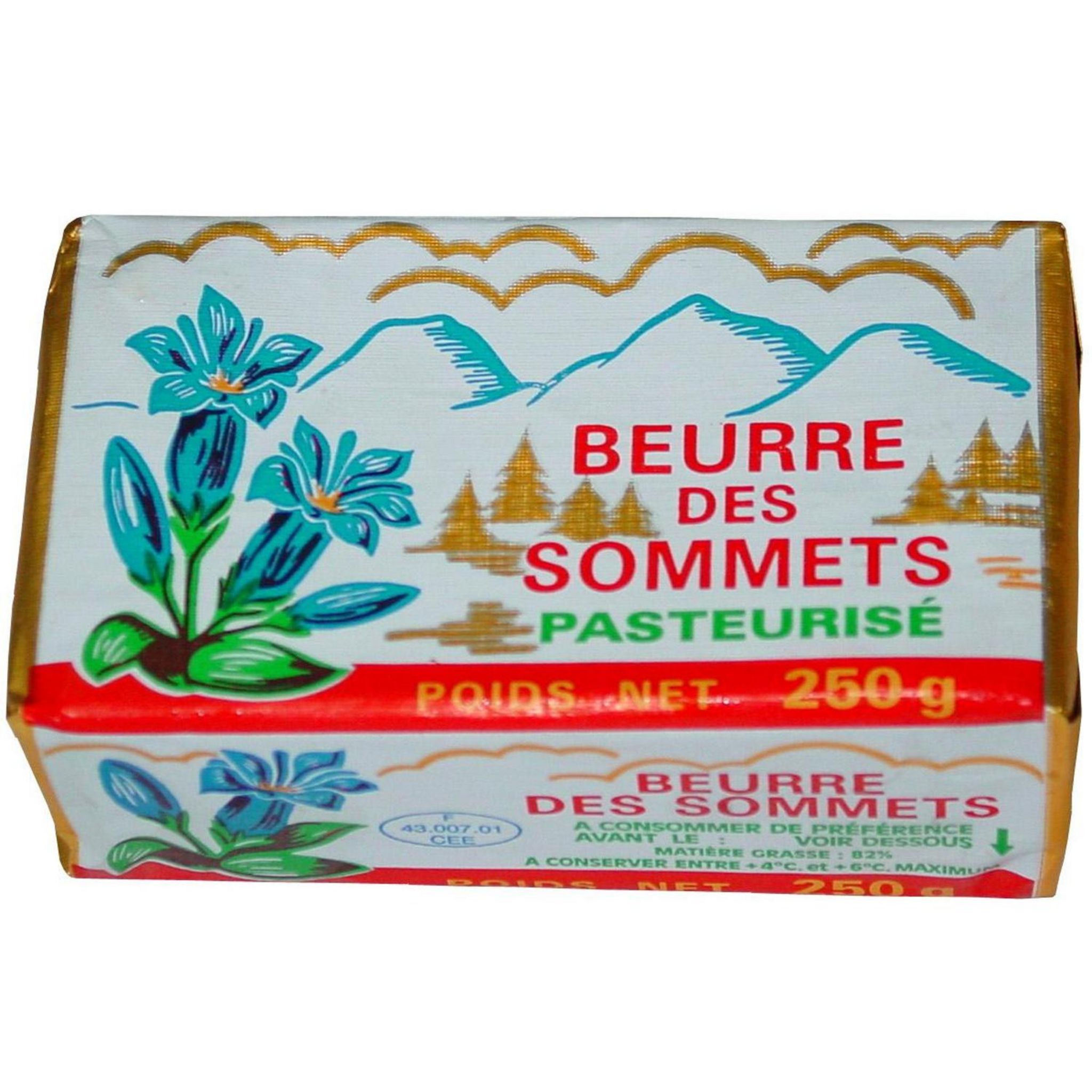 BEURRE DES SOMMETS Beurre doux 82%MG 250g