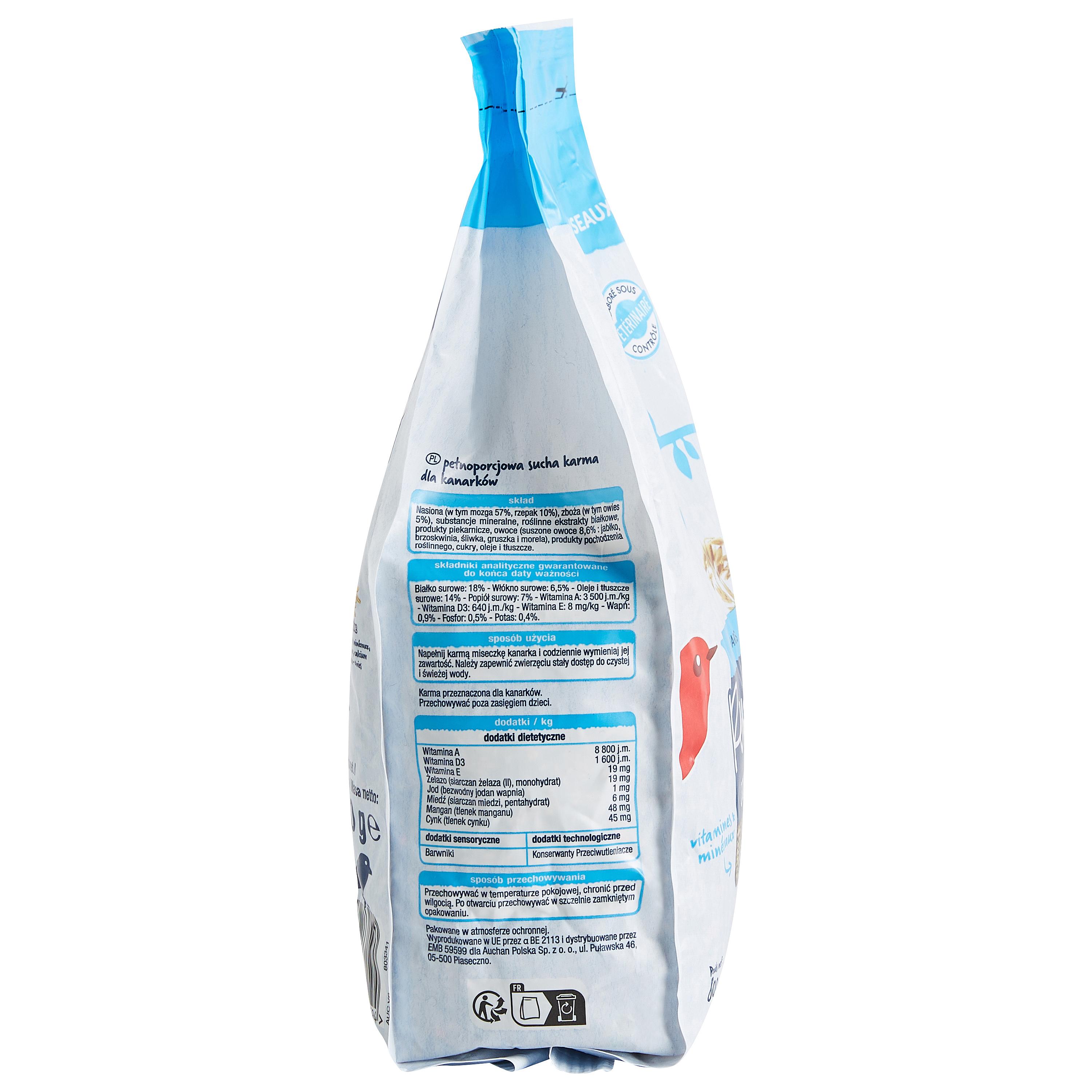 Voir la diapositive 4 : AUCHAN Repas complet graines pour canaris 800g