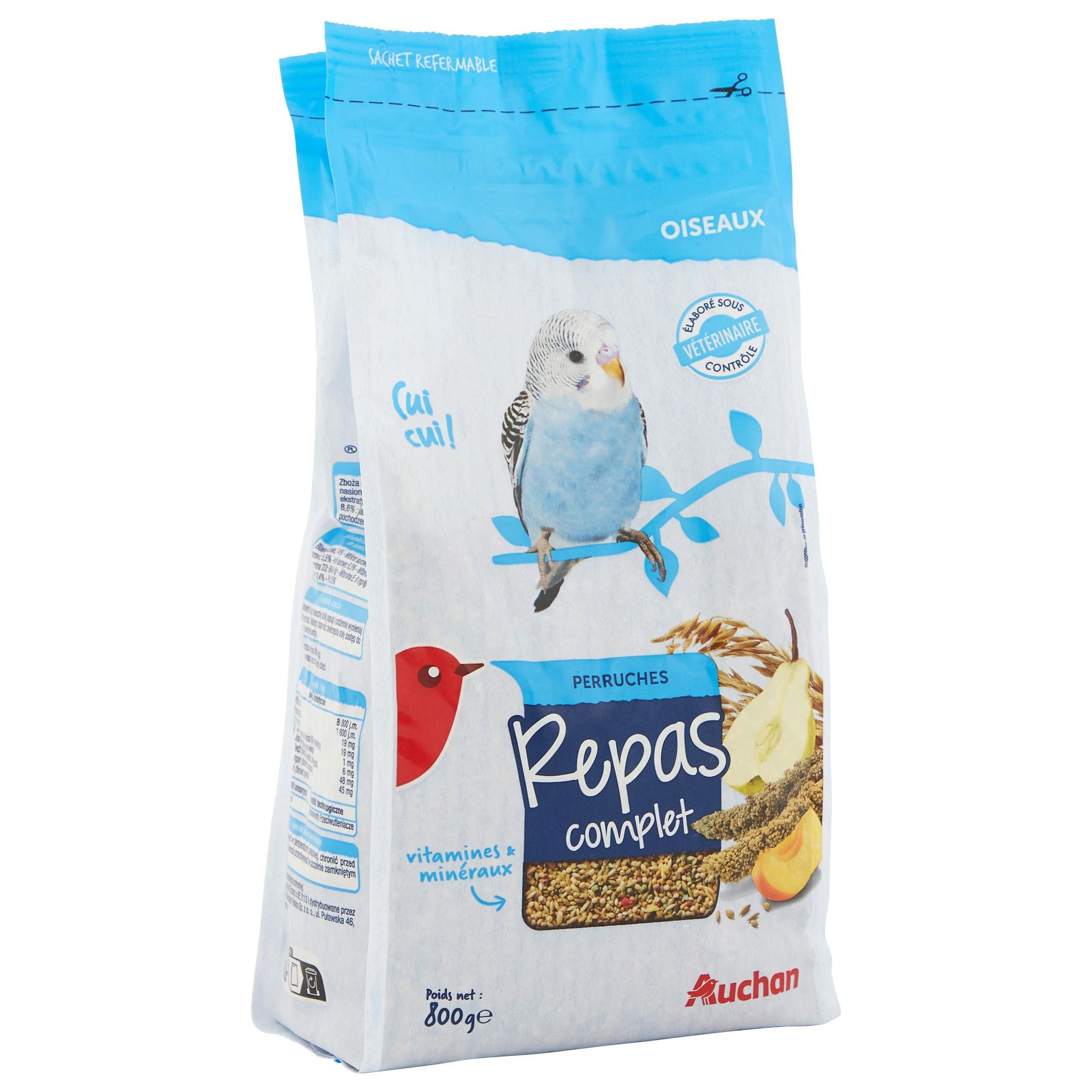 Voir la diapositive 5 : AUCHAN Graines pour perruches 800g