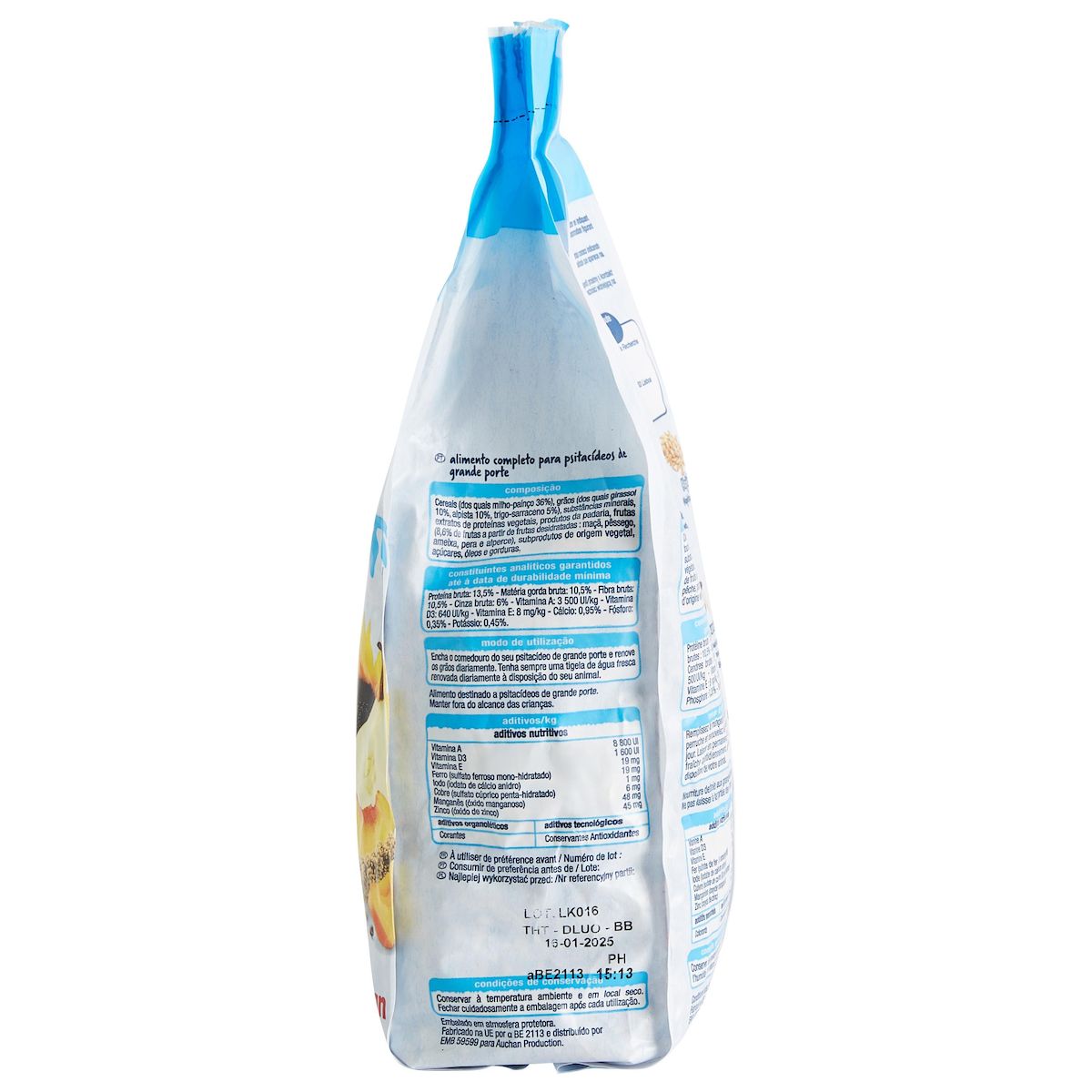 AUCHAN Repas complet graines pour grandes perruches 800g