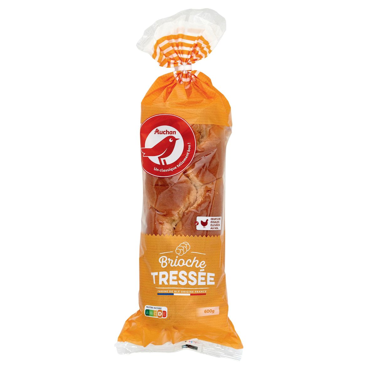 AUCHAN Brioche tressée aux œufs frais 17 tranches 600g