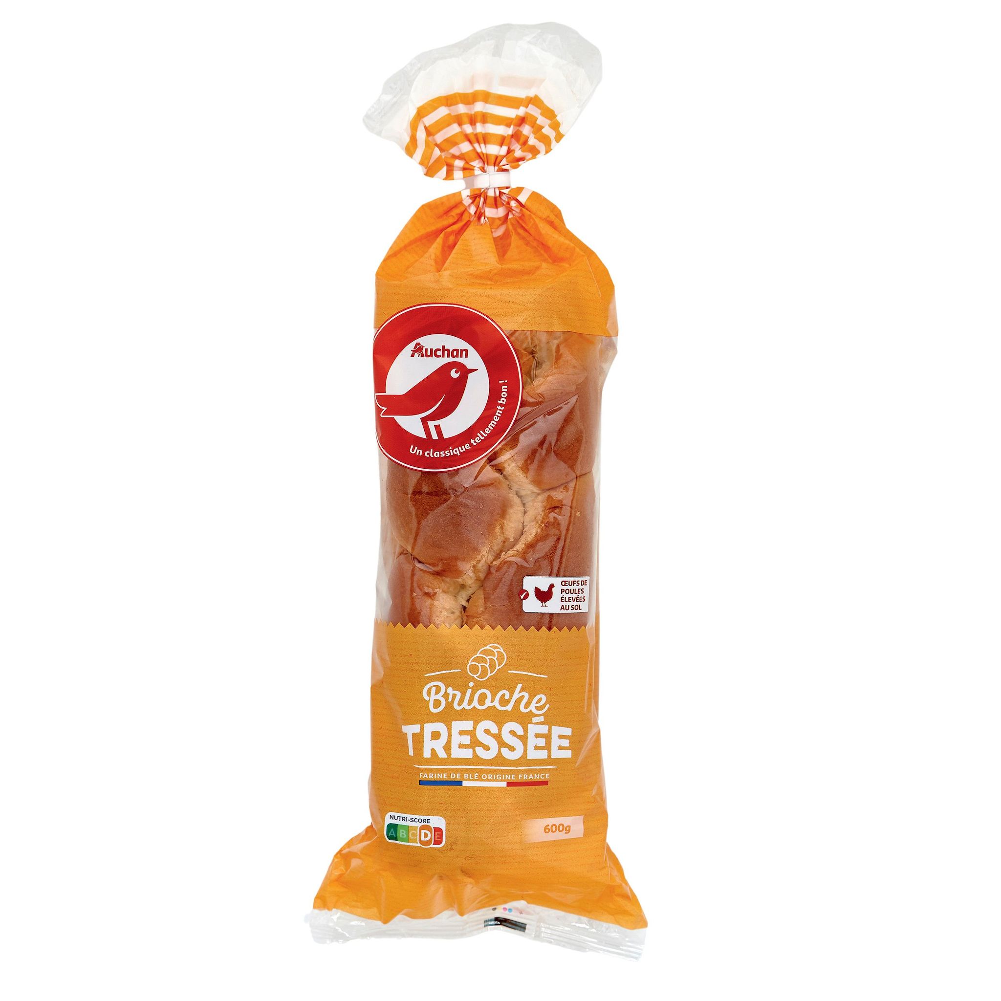 Voir la diapositive 2 : AUCHAN Brioche tressée aux œufs frais 17 tranches 600g