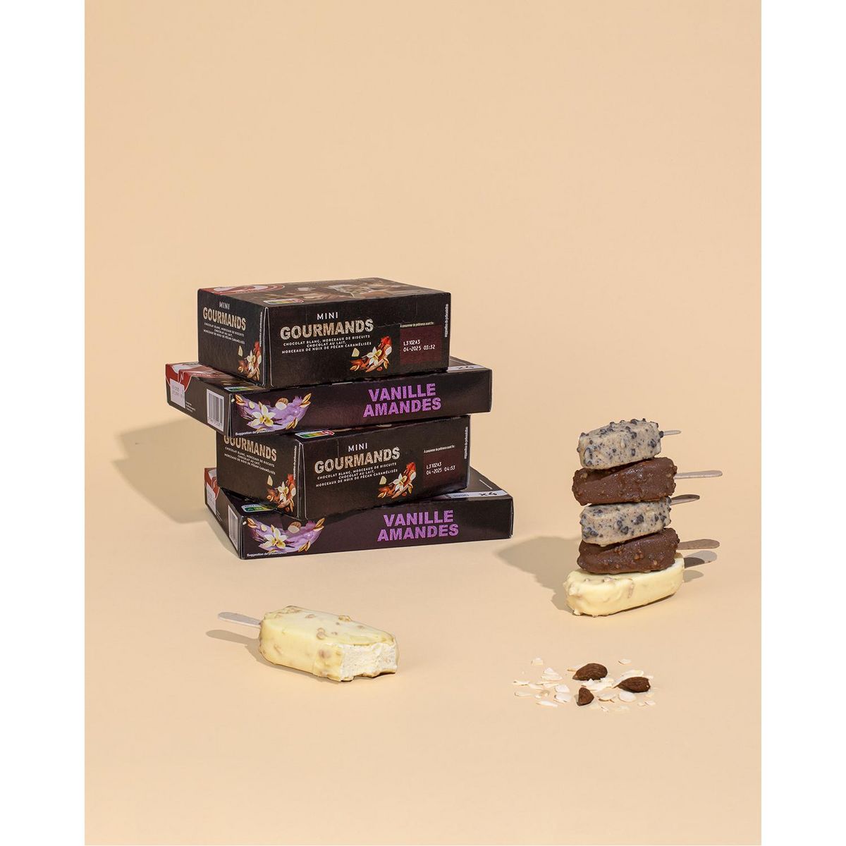 AUCHAN Assortiment de mini bâtonnets glacés 8 pièces 258g