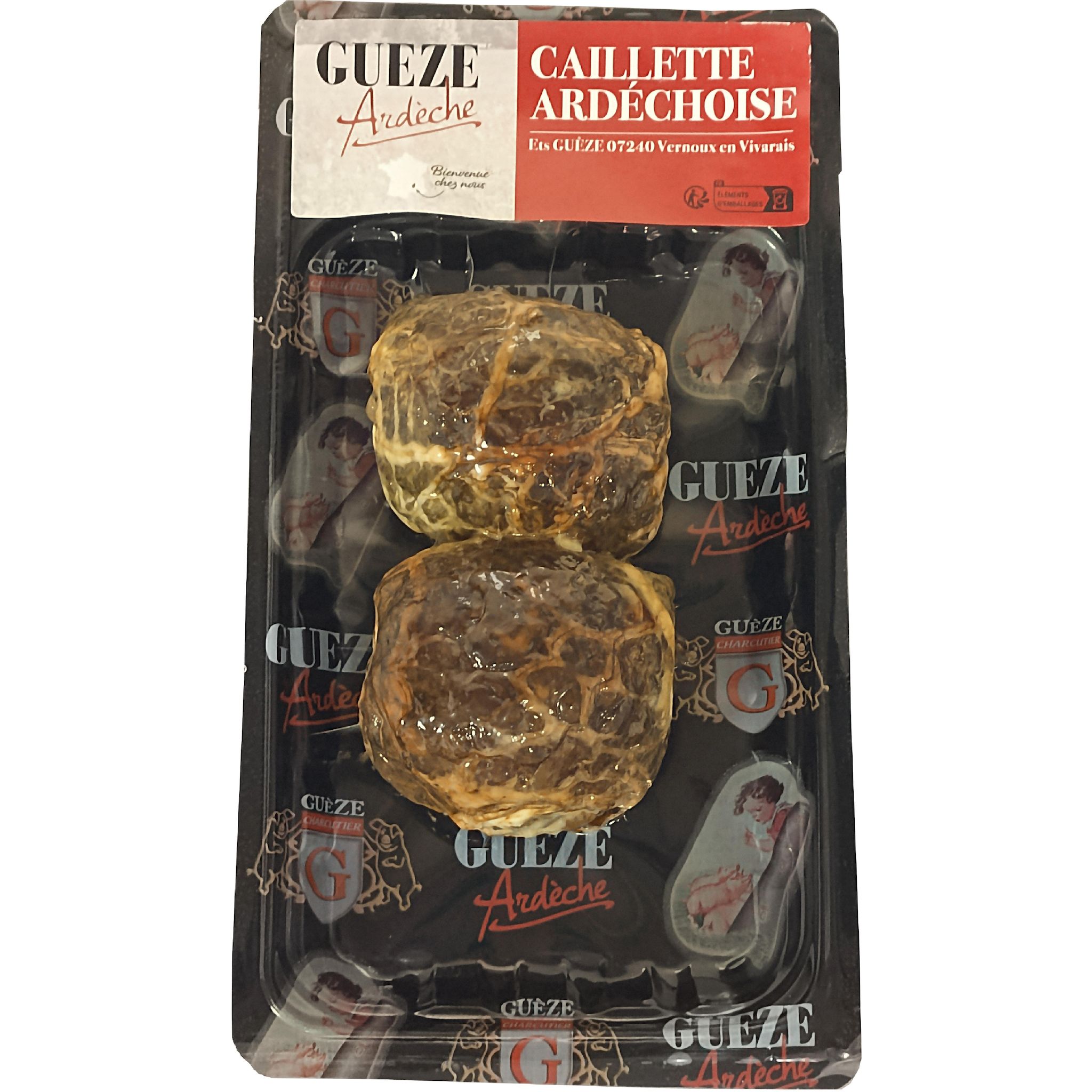 GUEZE ARDECHE Caillette Ardéchoise 2 pièces 380g