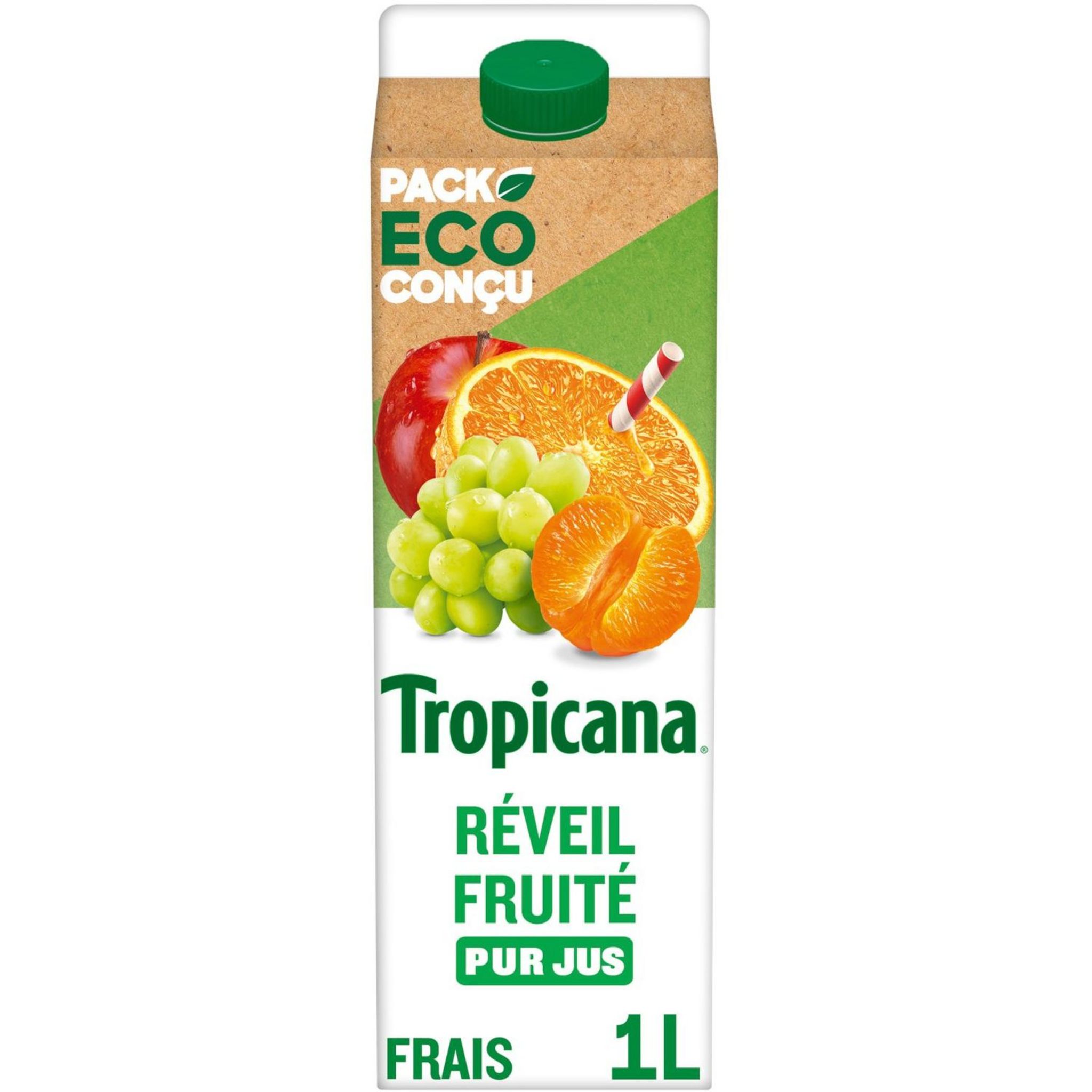 TROPICANA Pur jus fruit pressé réveil fruité 1l
