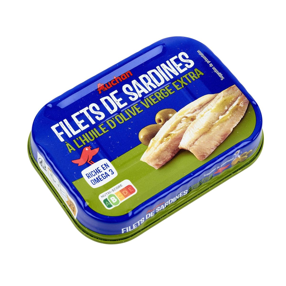 AUCHAN Filets de sardines à l'huile d'olive vierge extra 100g