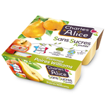 CHARLES & ALICE Spécialité pommes poires Williams sans sucres ajoutés 4x100g