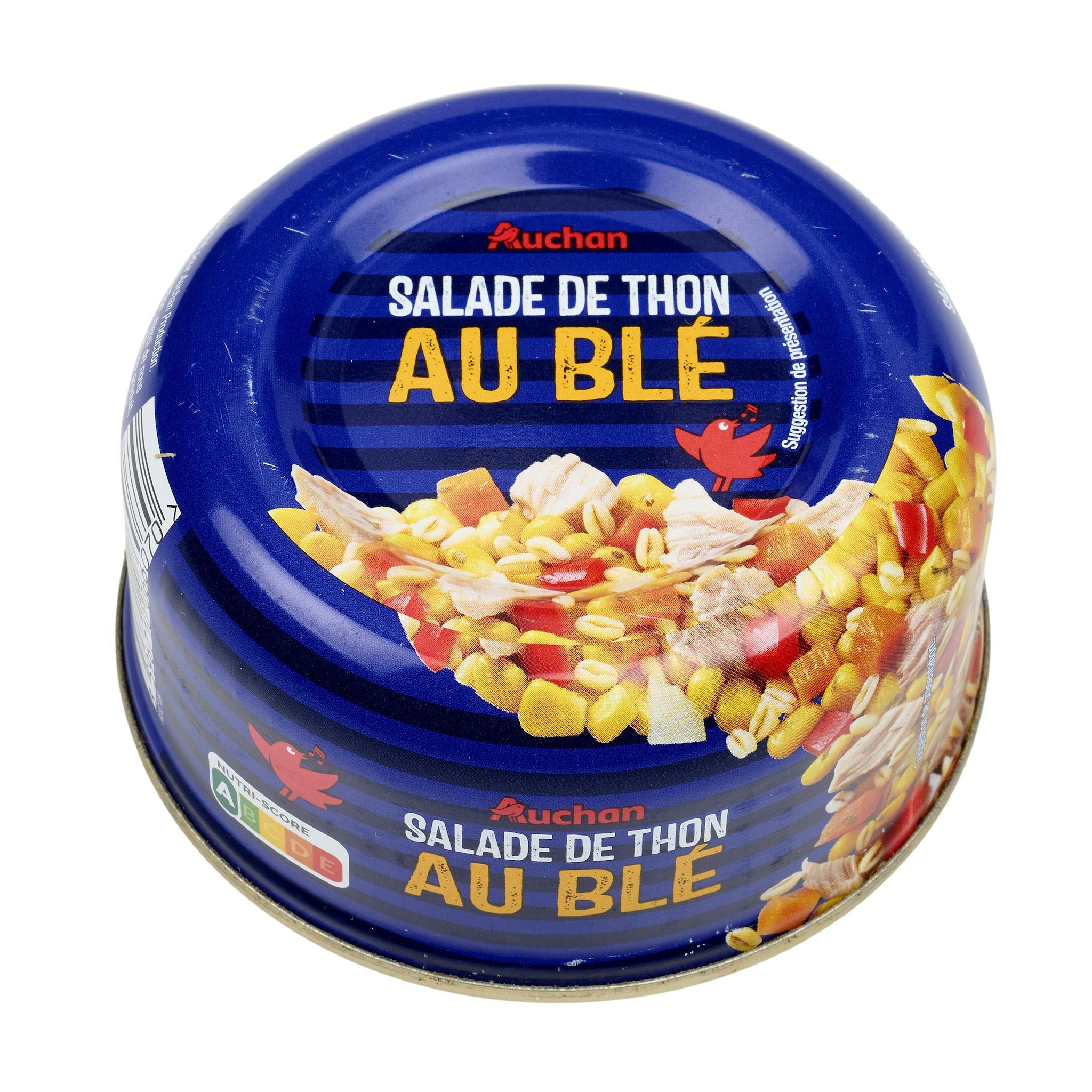 Voir la diapositive 2 : AUCHAN Salade de thon au blé gourmand 250g