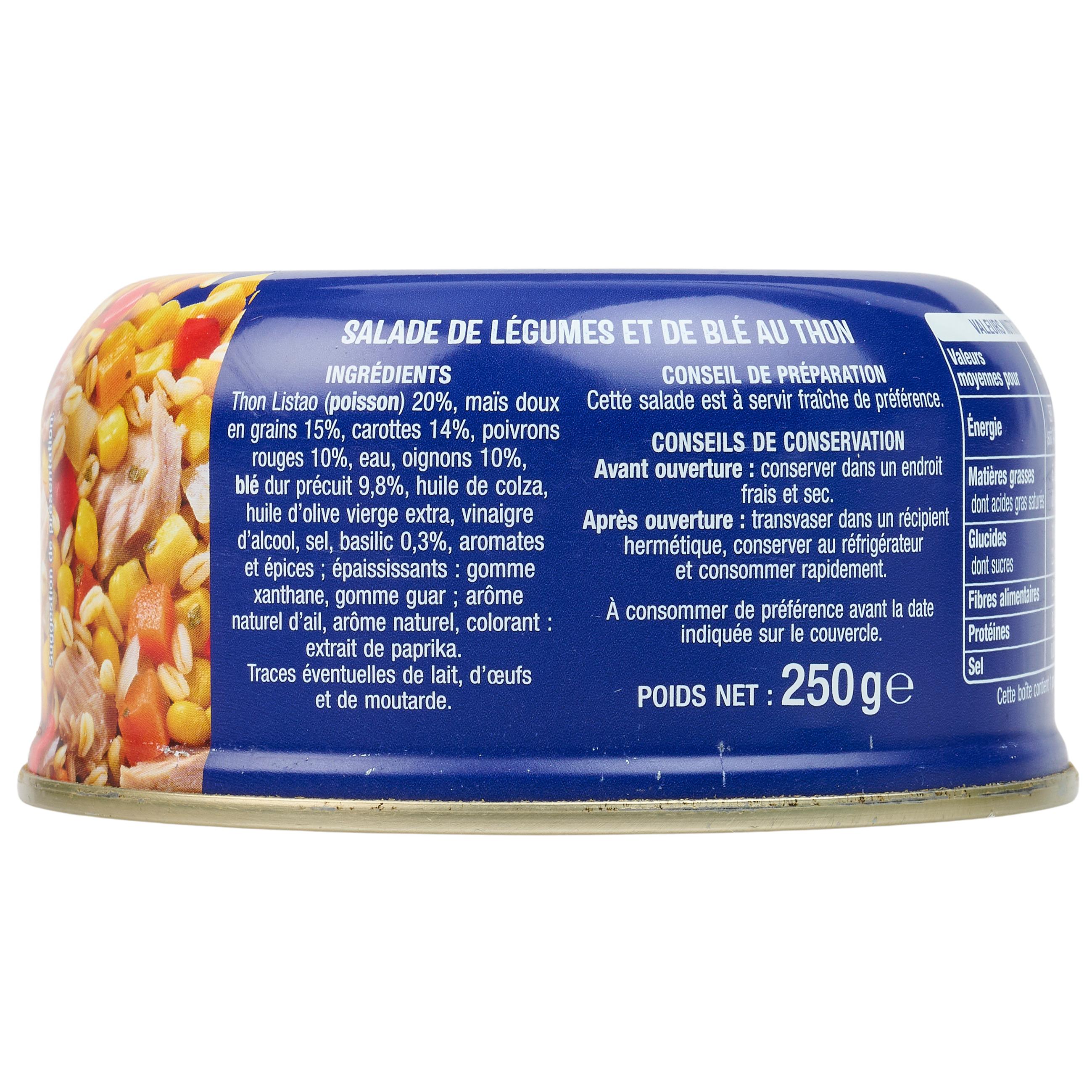Voir la diapositive 3 : AUCHAN Salade de thon au blé gourmand 250g