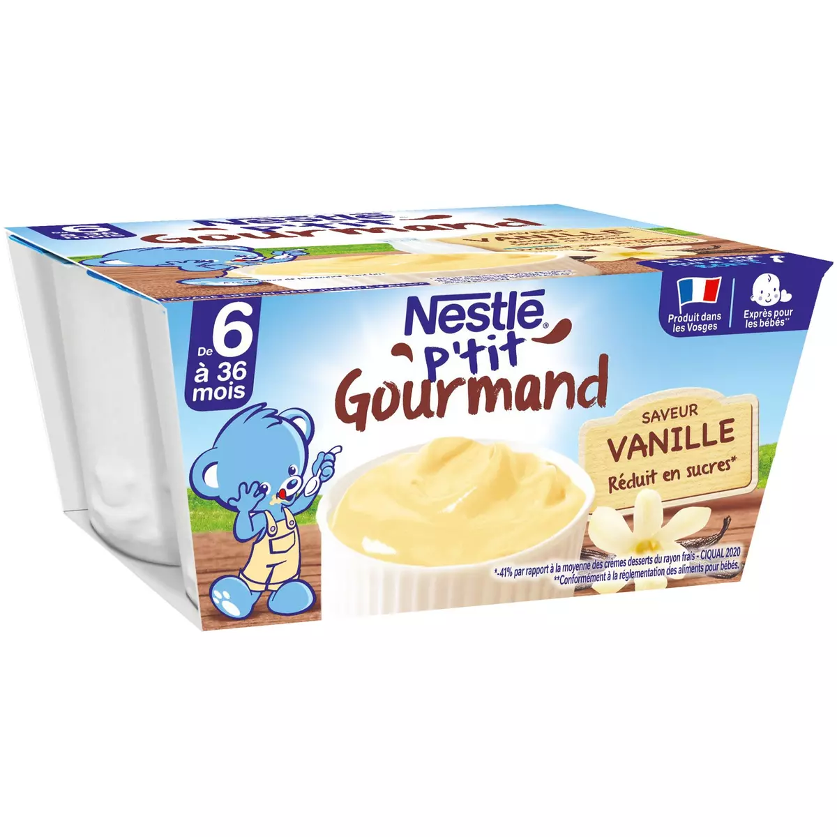 NESTLE P'tit gourmand petit pot crème dessert vanille dès 6 mois 4x100g