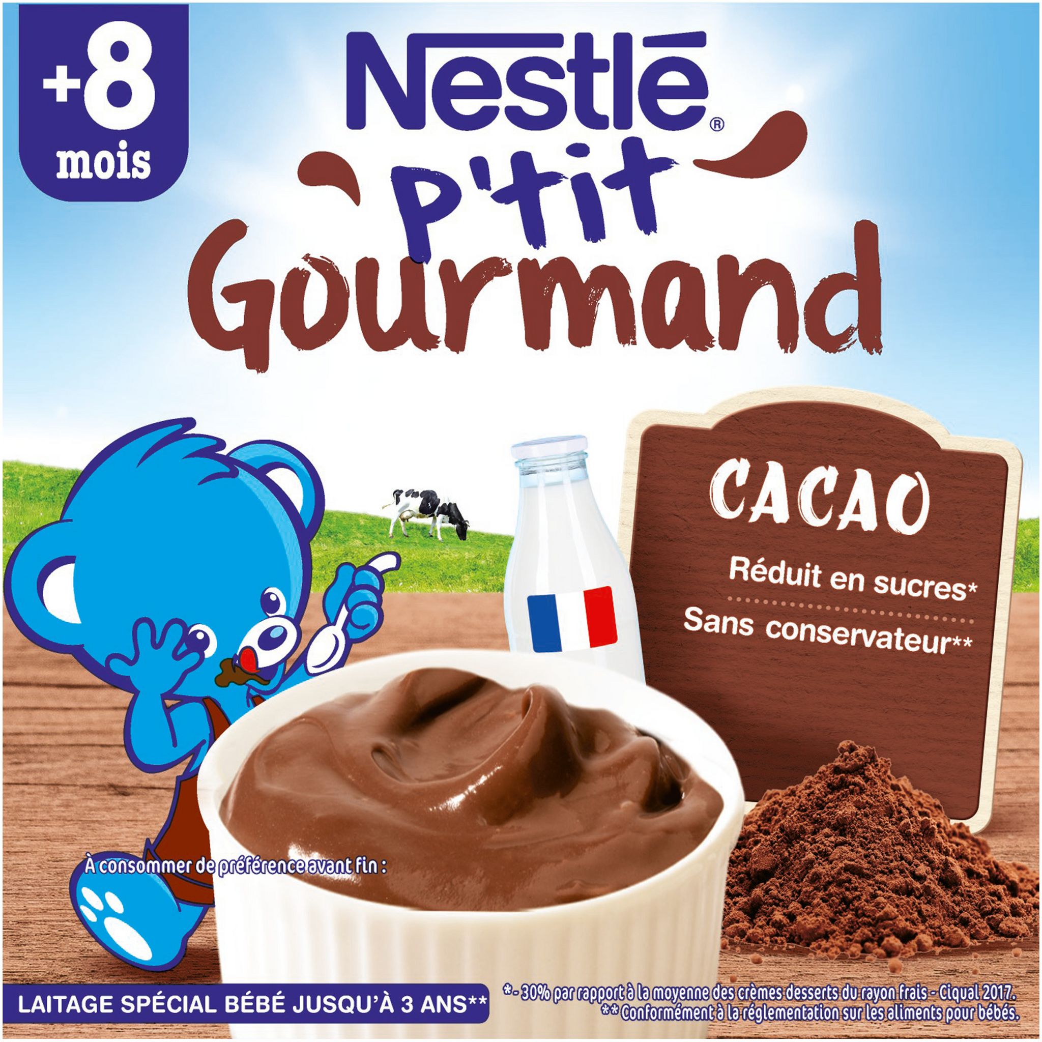 Voir la diapositive 4 : NESTLE P'tit gourmand petit pot crème dessert chocolat dès 6 mois 4x100g