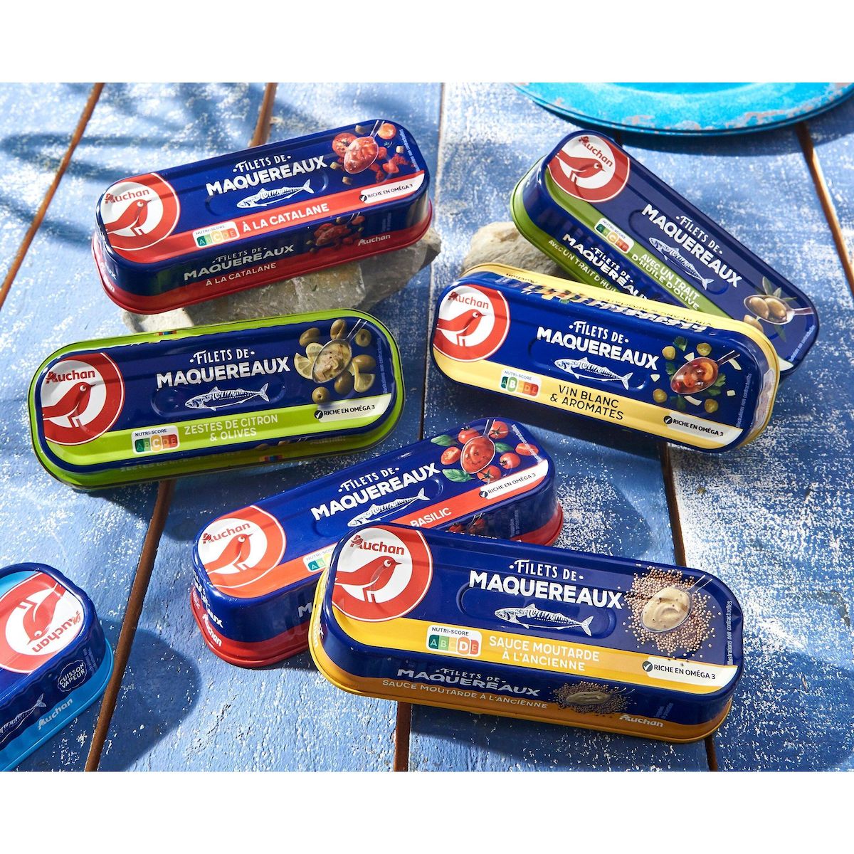 AUCHAN Filets de maquereaux au citron et aux olives 169g